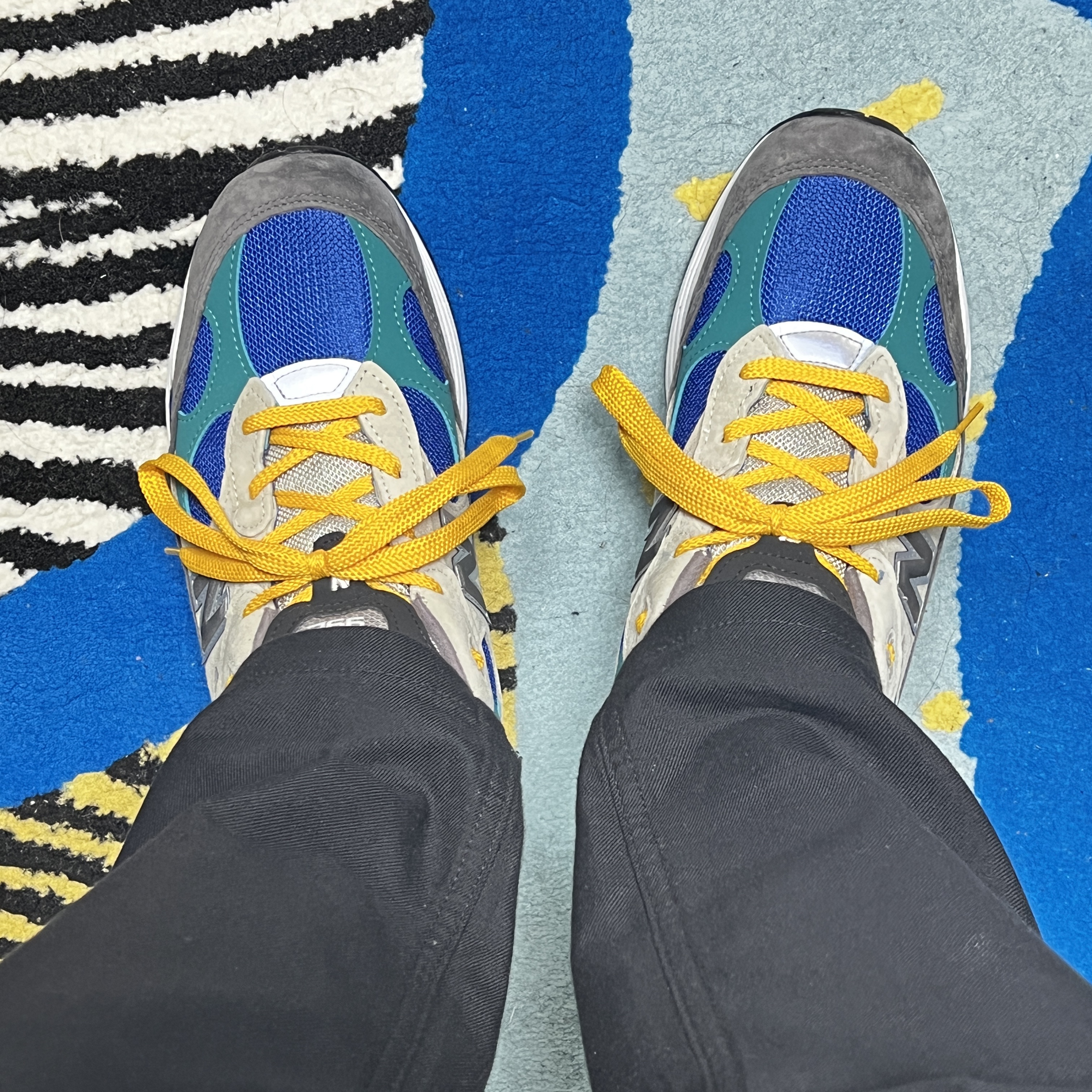 New Balance x Billy's 992 Made in USA Grey Blue Teal 착용 스타일 - 4