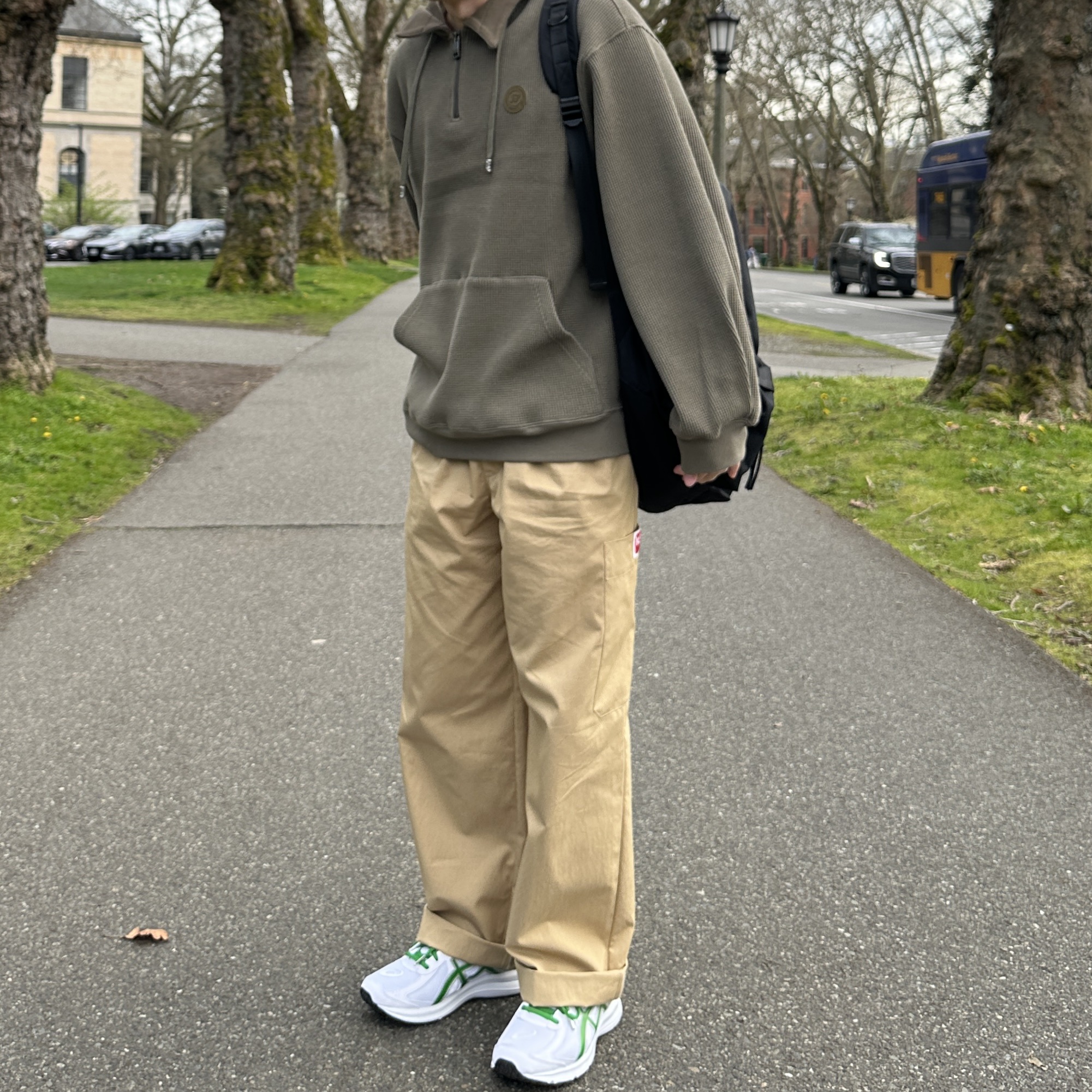 Asics Jog 100 S White Green - 2E Wide, Kenzo Belted Military Pants Beige 착용 스타일 - 2