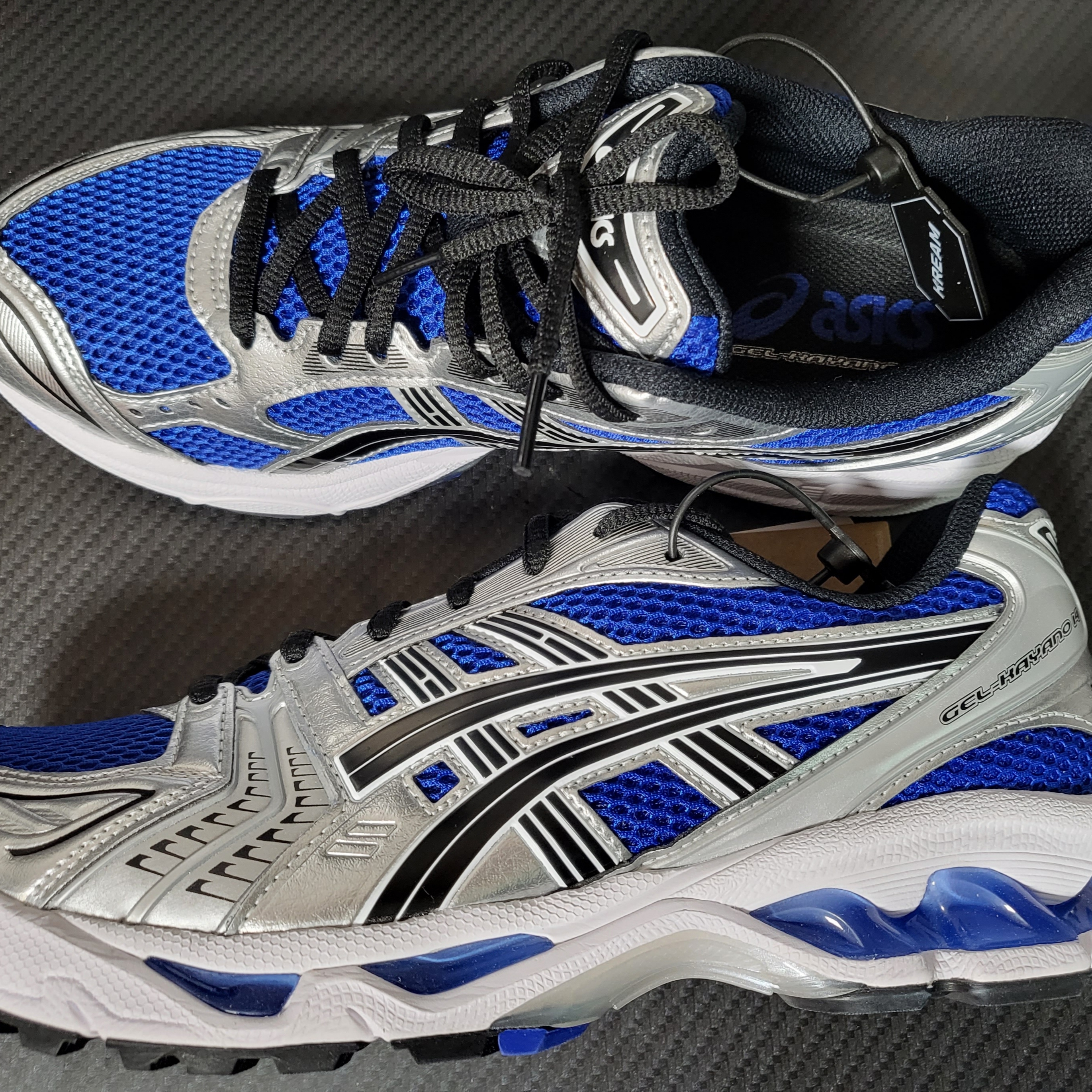 Asics Gel-Kayano 14 Monaco Blue Black 착용 스타일