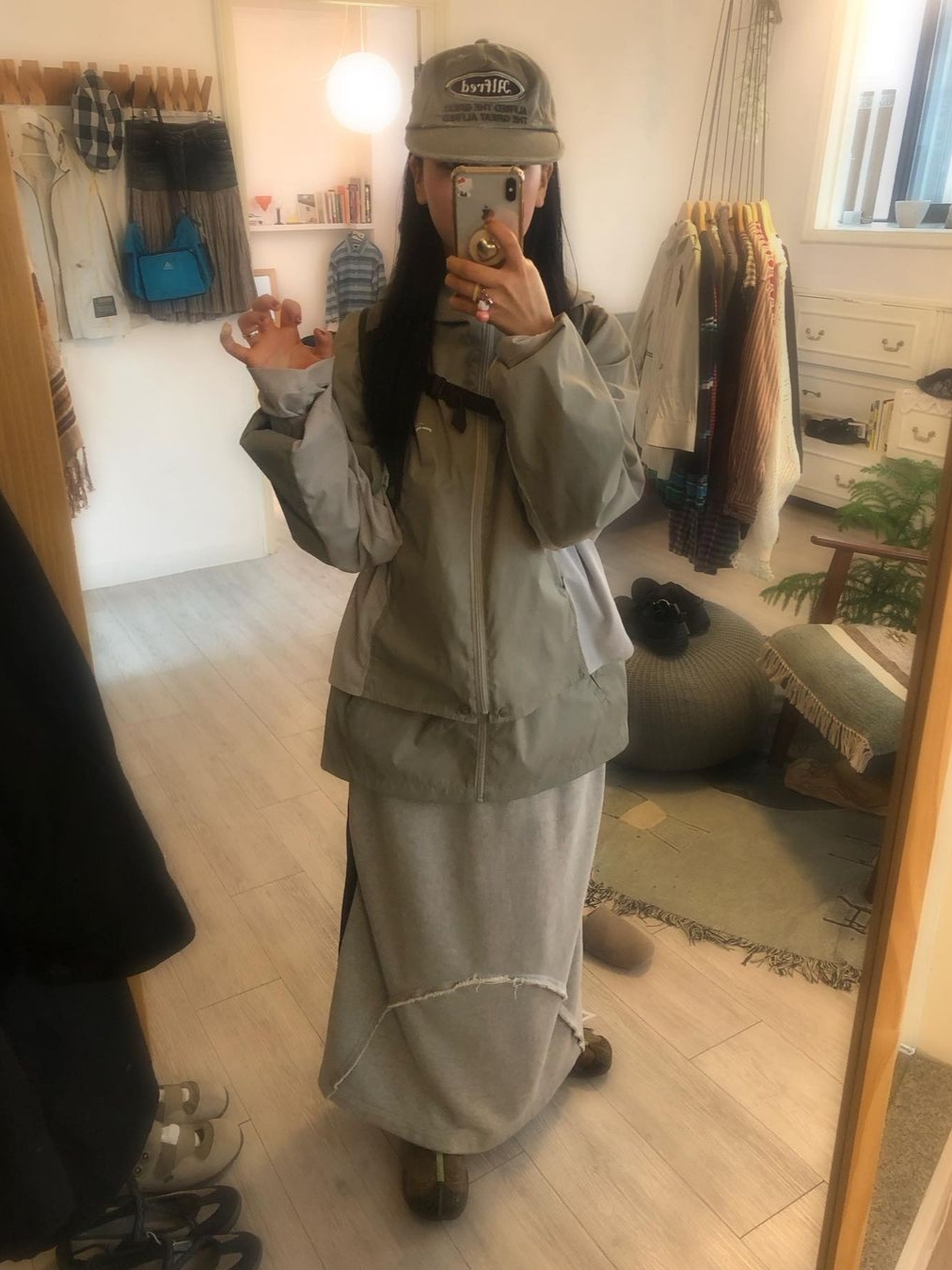 Art Of Field Assembled Jacket Beige 착용 스타일 - 3