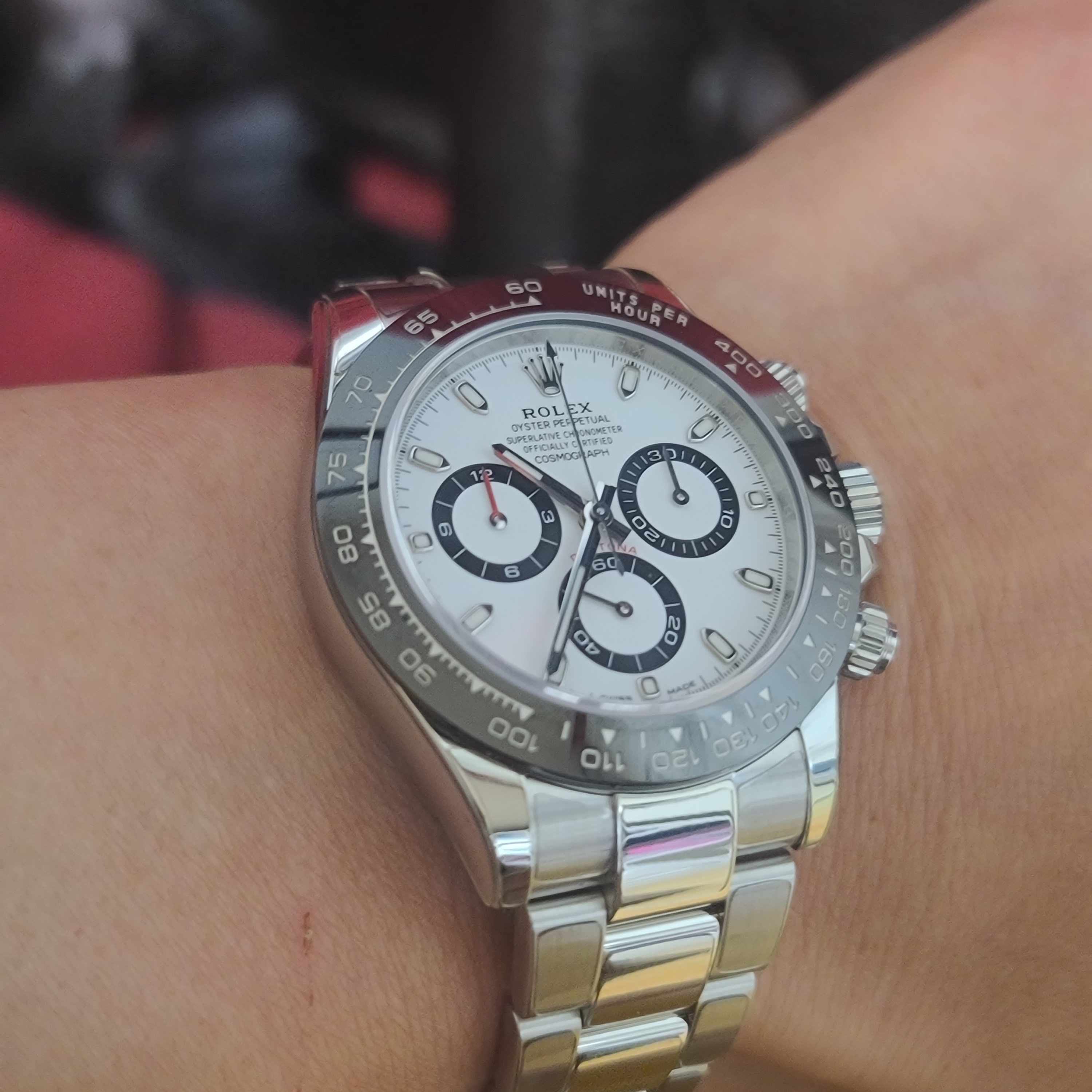 Rolex Cosmograph Daytona 40mm 116500LN White Oyster 착용 스타일 - 2