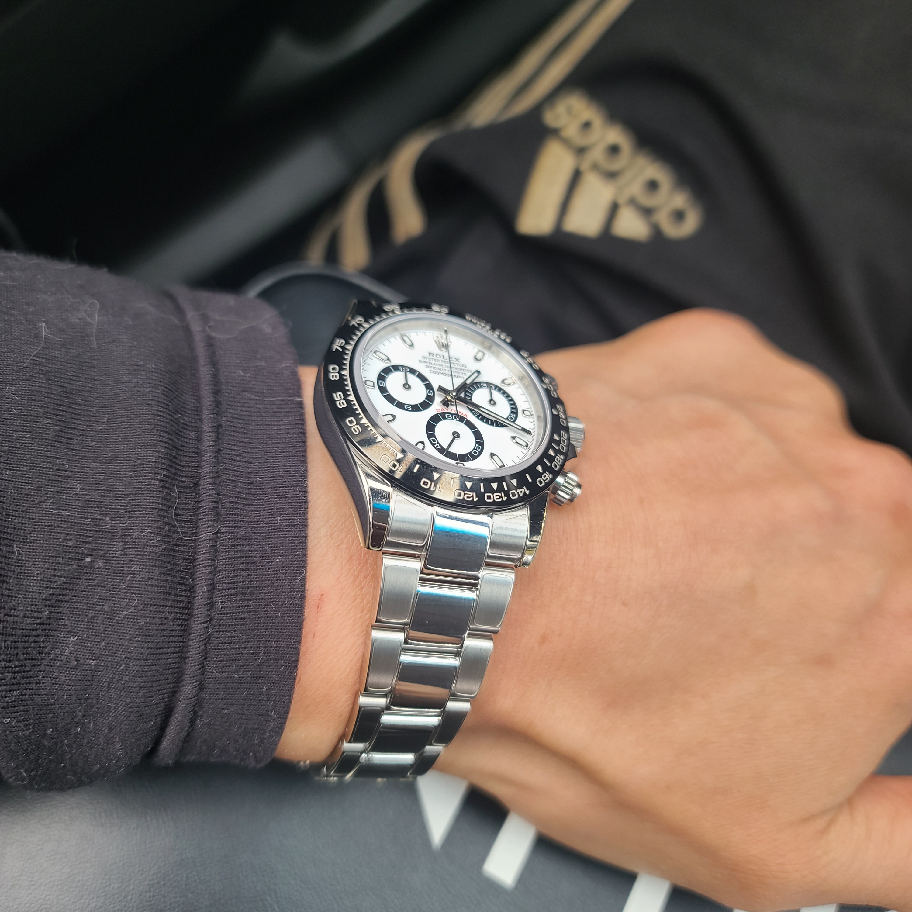 Rolex Cosmograph Daytona 40mm 116500LN White Oyster 착용 스타일 - 1