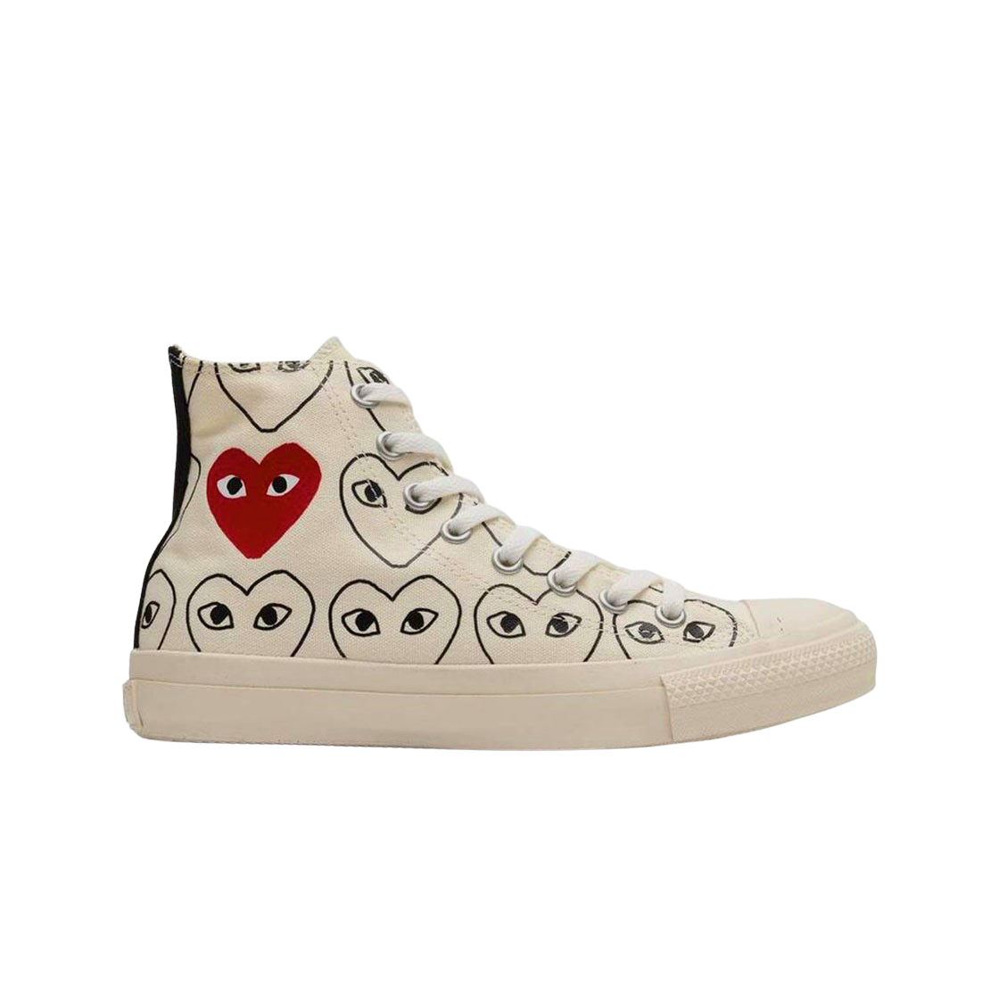 컨버스 x 플레이 꼼데가르송 척 테일러 올스타 하이 화이트 멀티하트(Converse x Play Comme des Garcons Chuck Taylor All Star Hi White Multi-Heart) - 1