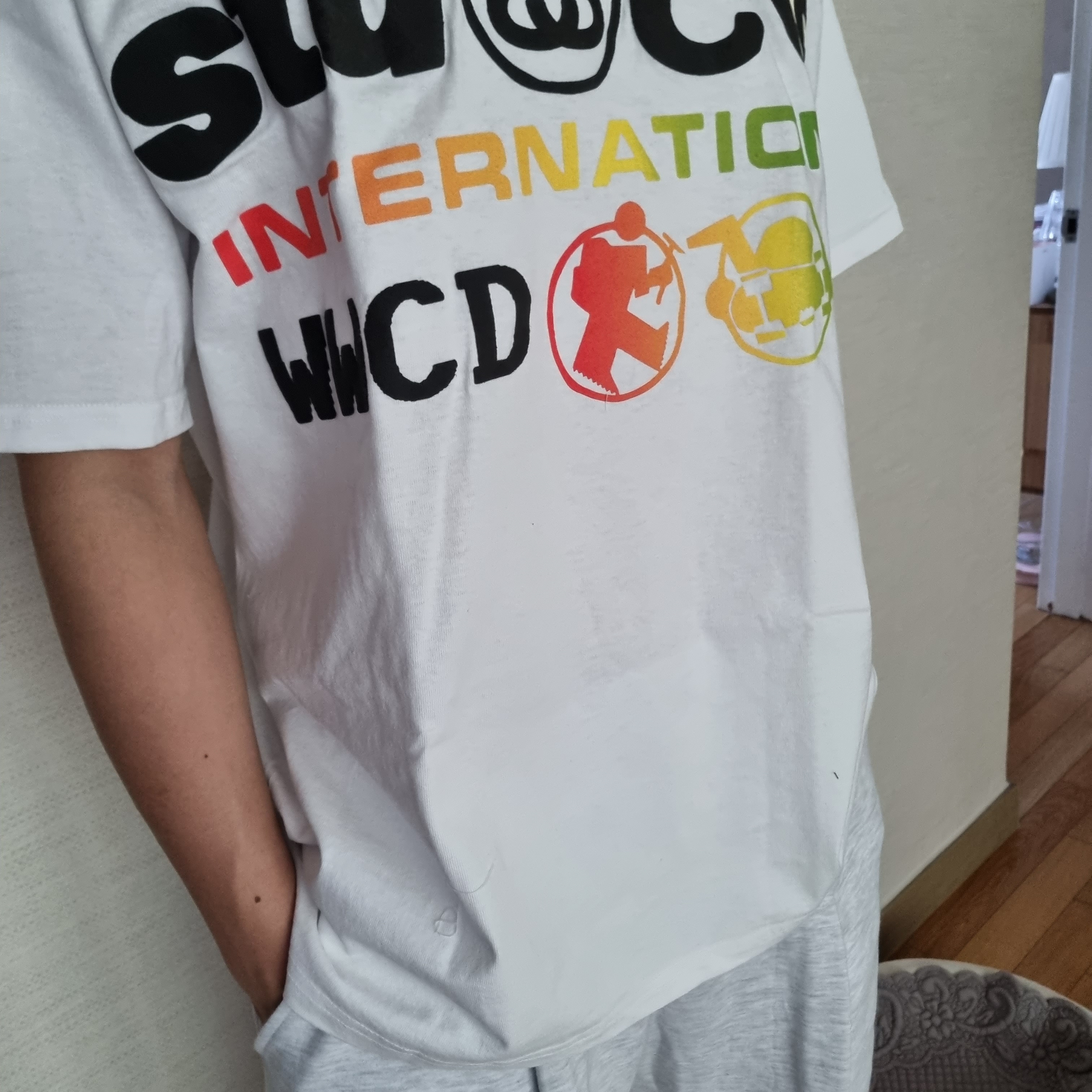 Stussy x Cactus Plant Flea Market International T-Shirt White 착용 스타일