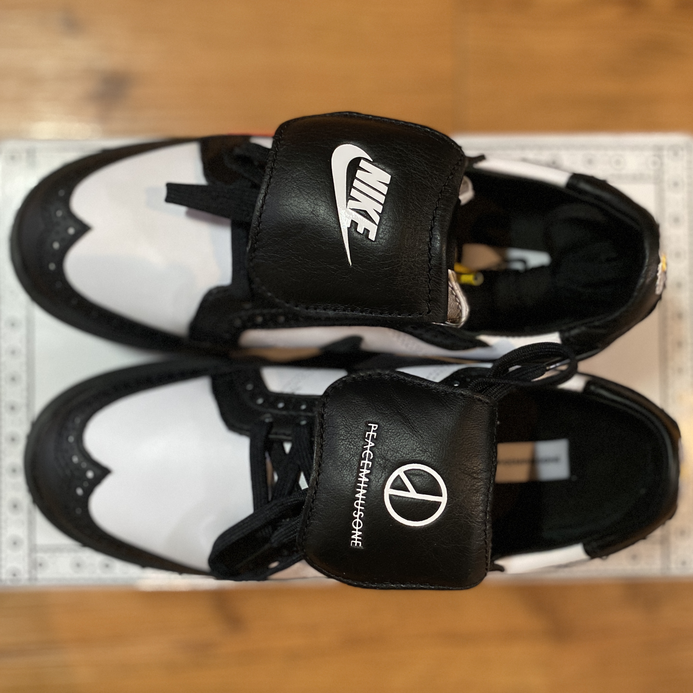 Nike x Peaceminusone Kwondo1 Black and White 착용 스타일 - 3