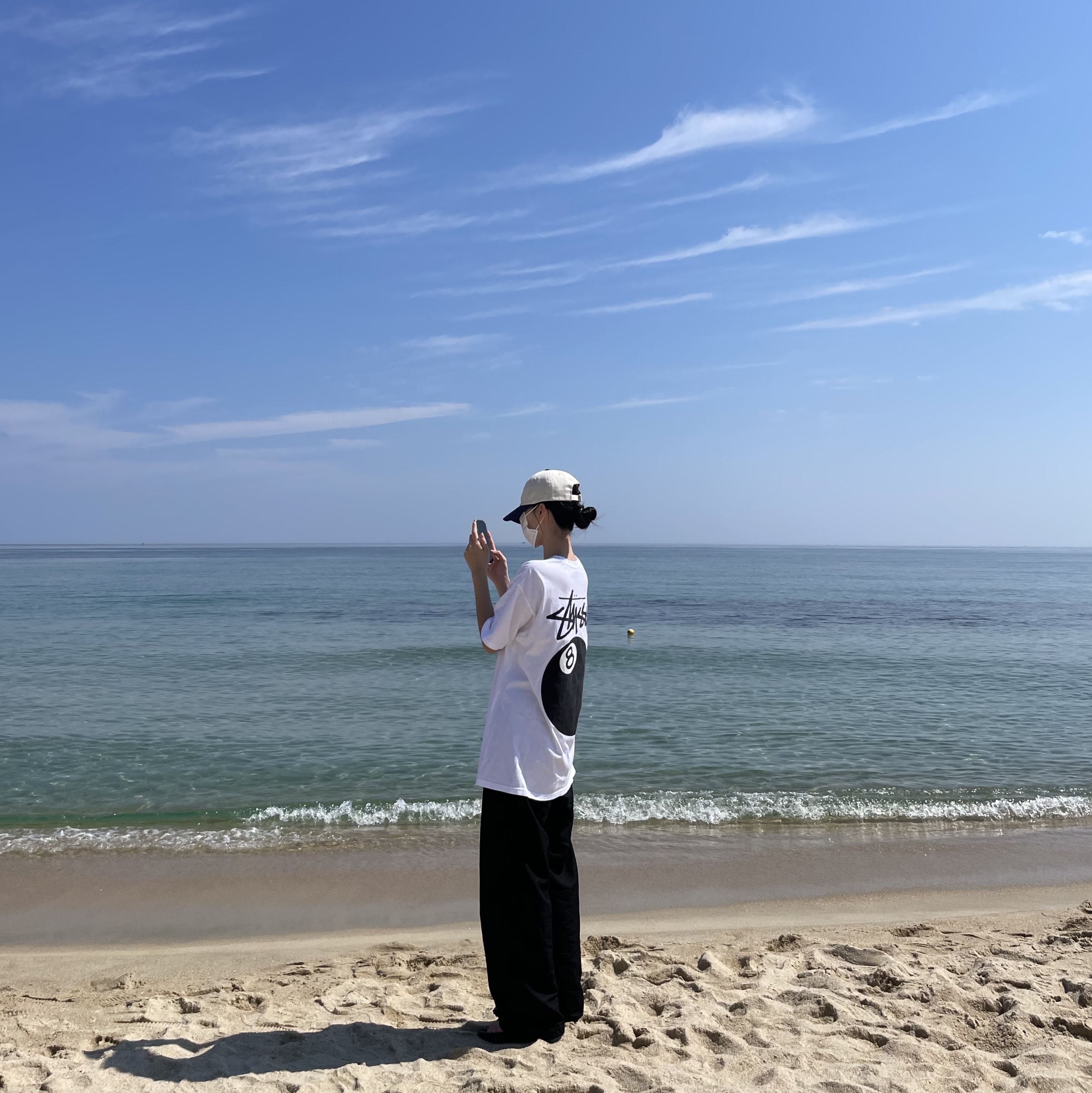 Stussy 8 Ball T-Shirt White - 22SS 착용 스타일 - 2