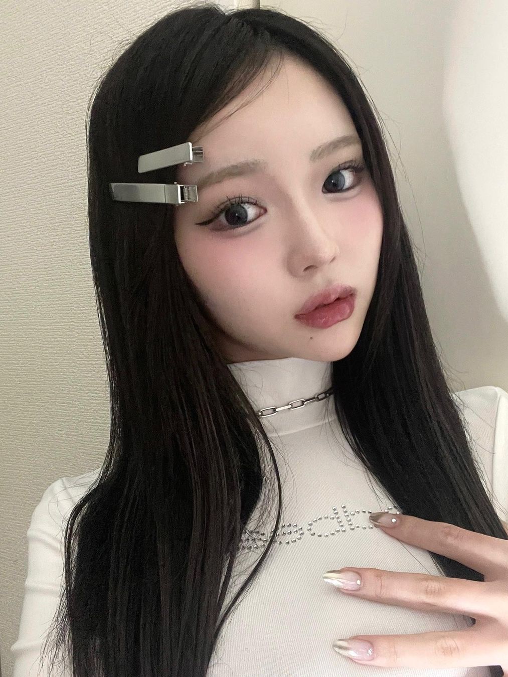Sentiments No.290 Hair Pin 3 Set Silver, Sentiments No.290 Hair Pin 3 Set Black 착용 스타일
