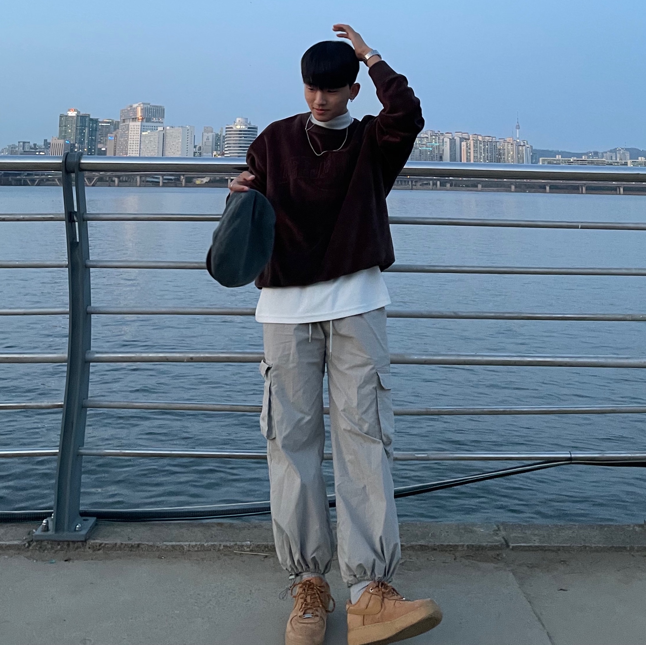 Nike Air Force 1 '07 WB Flax, Casio A-159WA-N1 착용 스타일 - 1