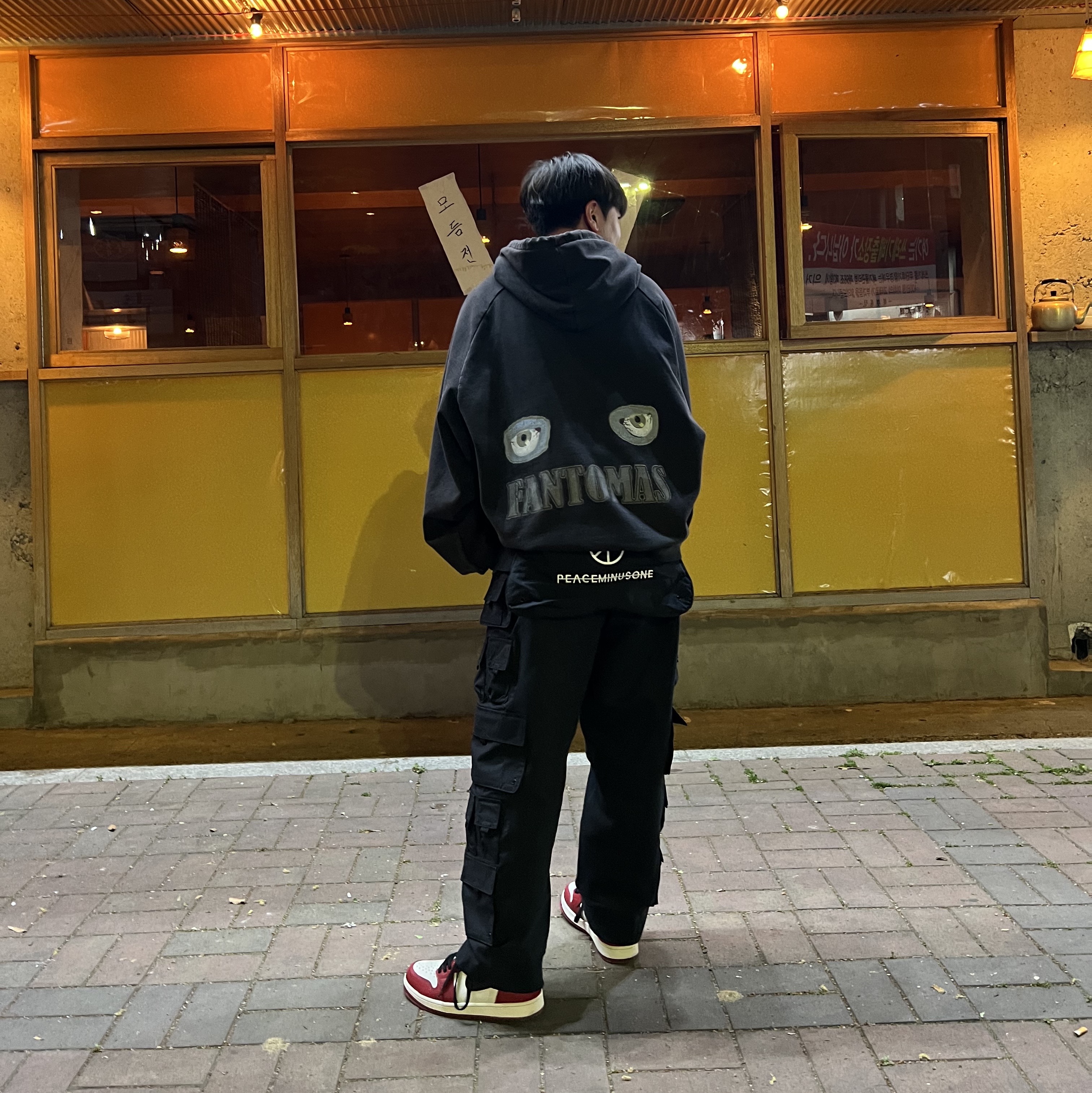 Nike x Peaceminusone Wide Pants Black (DR0096-010), Jordan 1 Retro High OG Chicago 2022 착용 스타일