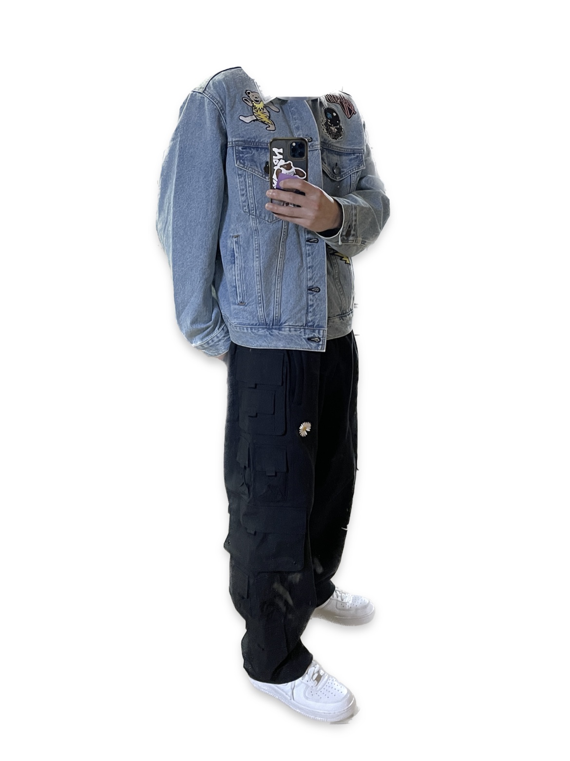 Nike x Peaceminusone Wide Pants Black (DR0096-010) 착용 스타일 - 2