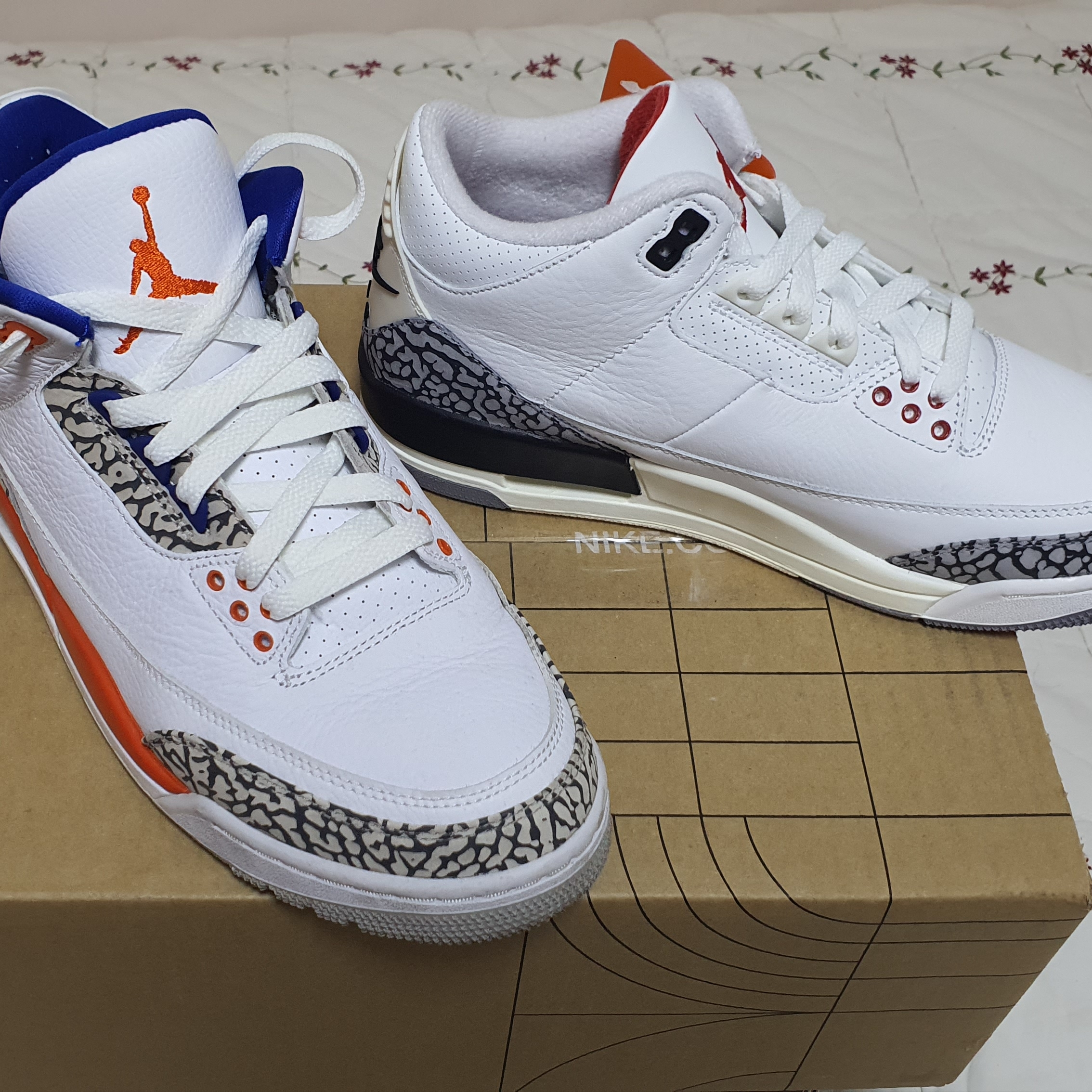 Jordan 3 Retro White Cement Reimagined, Jordan 3 Retro Knicks 착용 스타일 - 4