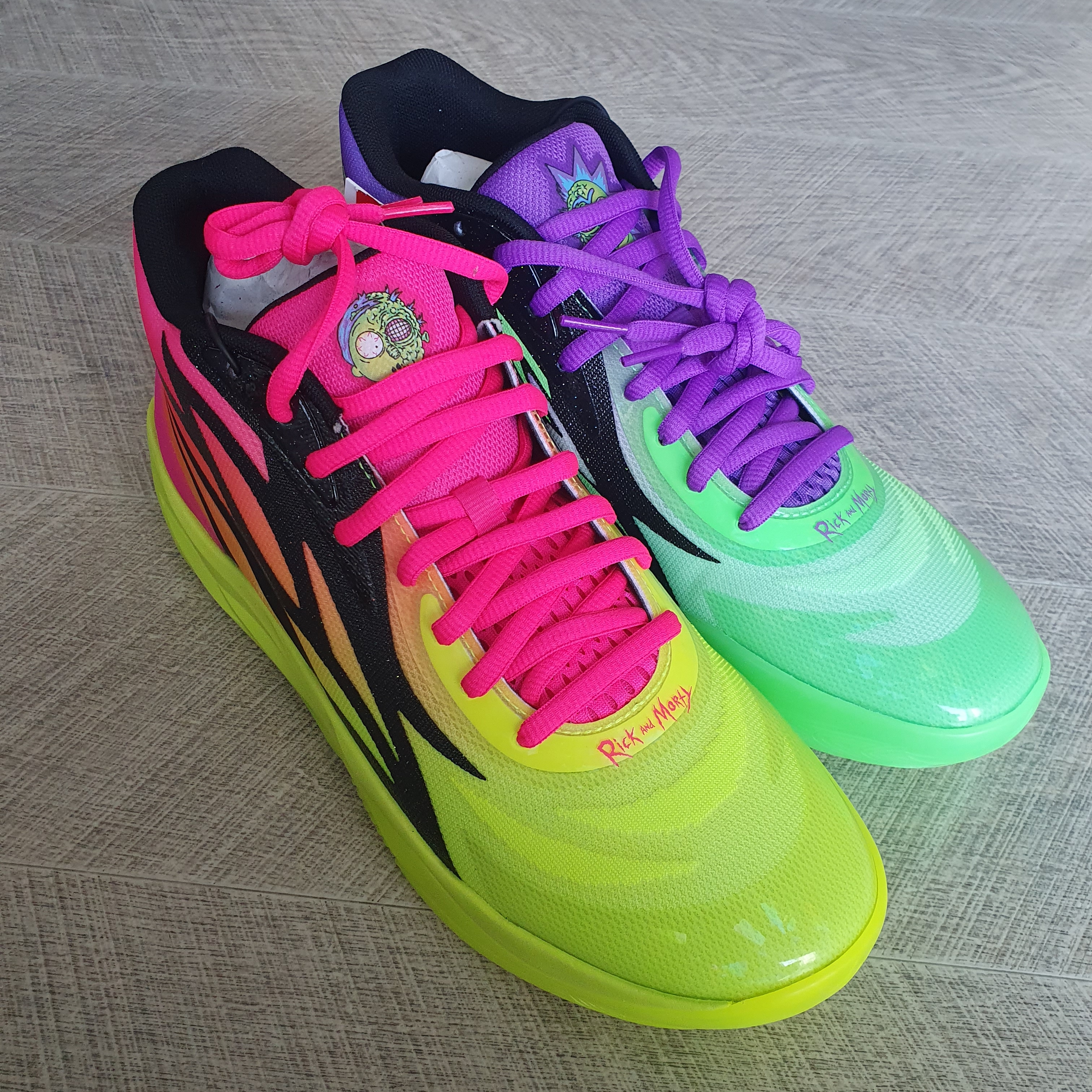 Puma x Rick & Morty MB.02 Lamelo Ball Safety Yellow Elektro Green 착용 스타일 - 2