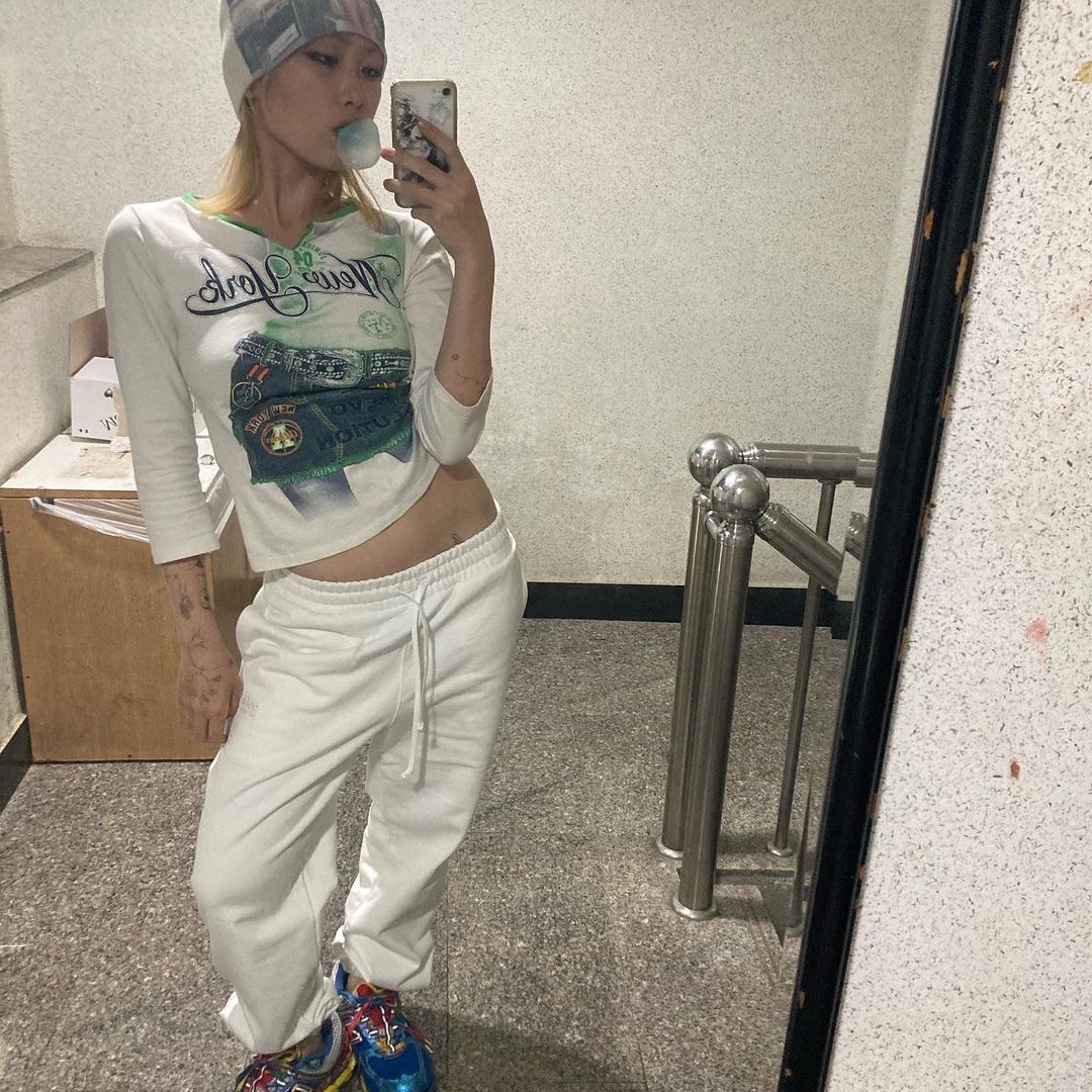 Safarispot Basic Safari Light Sweat Pants White 착용 스타일 - 2