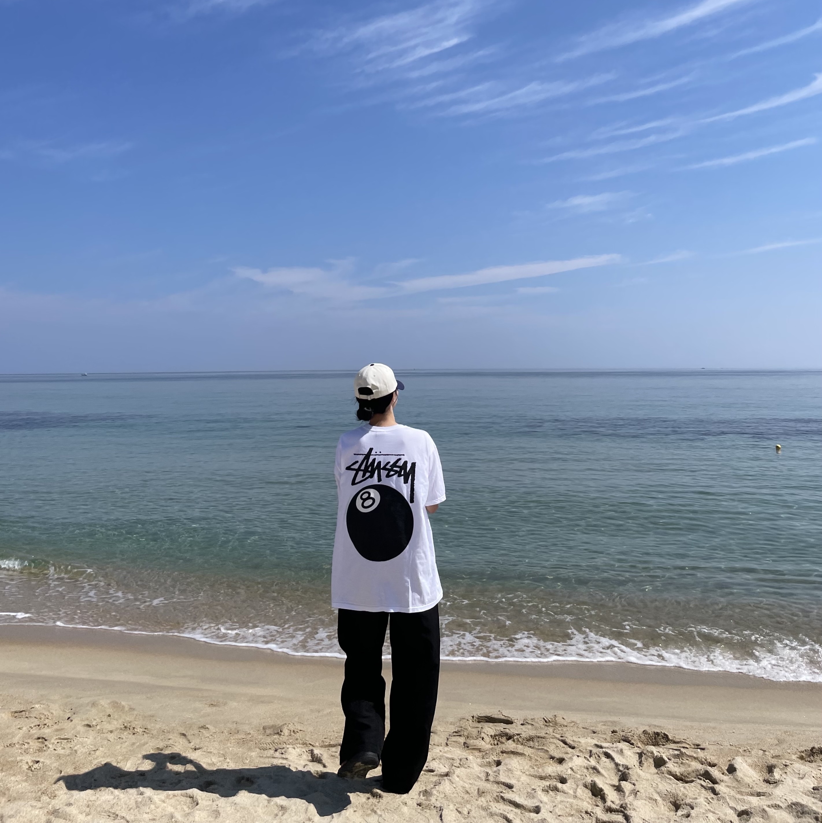 Stussy 8 Ball T-Shirt White - 22SS 착용 스타일 - 1