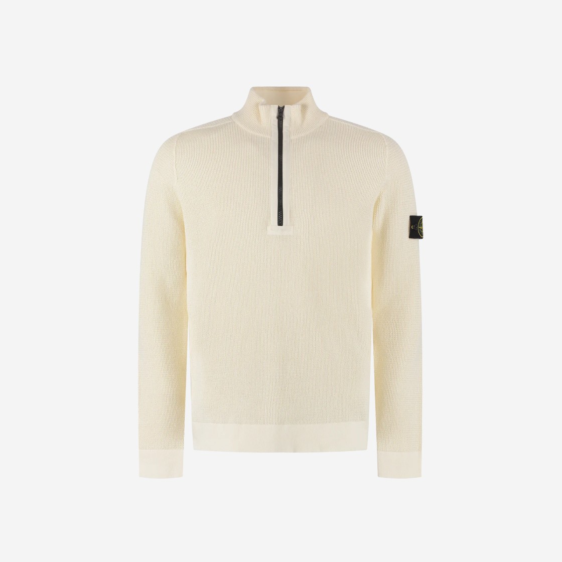 Stone Island 519B9 Light Raw Cotton Half Zip Knit Off White - 22SS 상세 이미지 1