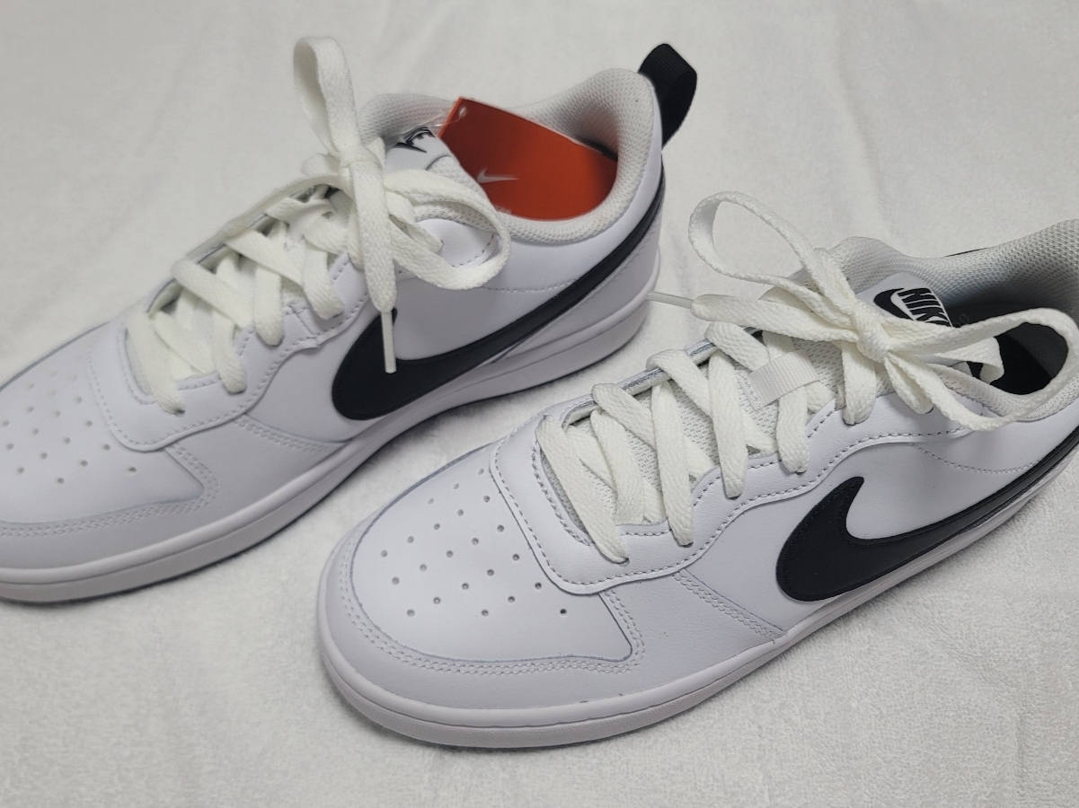 (GS) Nike Court Borough Low 2 White Black 착용 스타일