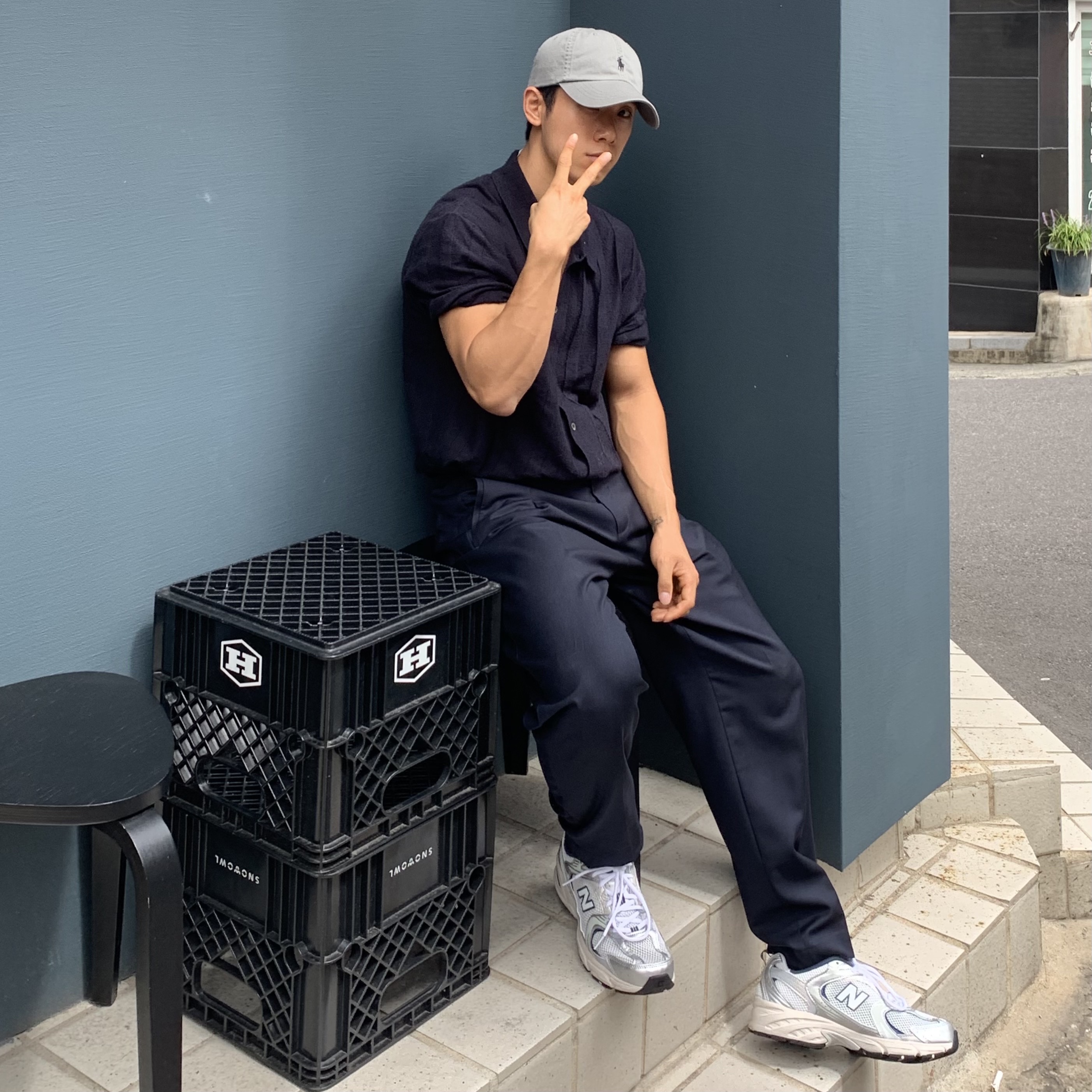 New Balance 530 Steel Grey 착용 스타일