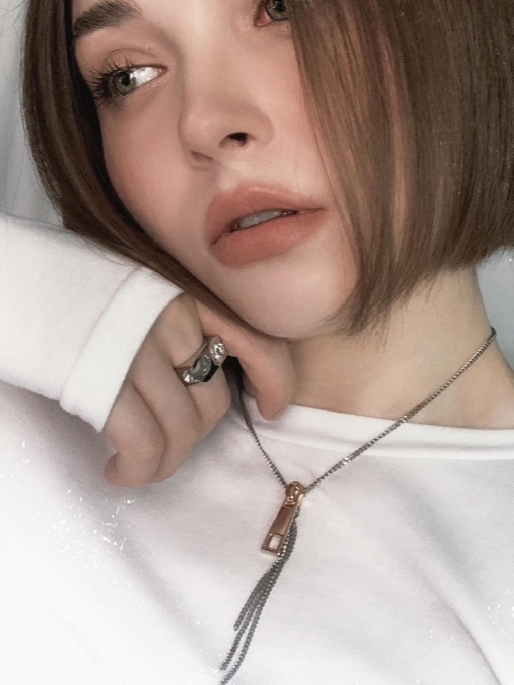 Sentiments No.243 Necklace Silver, Sentiments No.243 Necklace Silver 착용 스타일