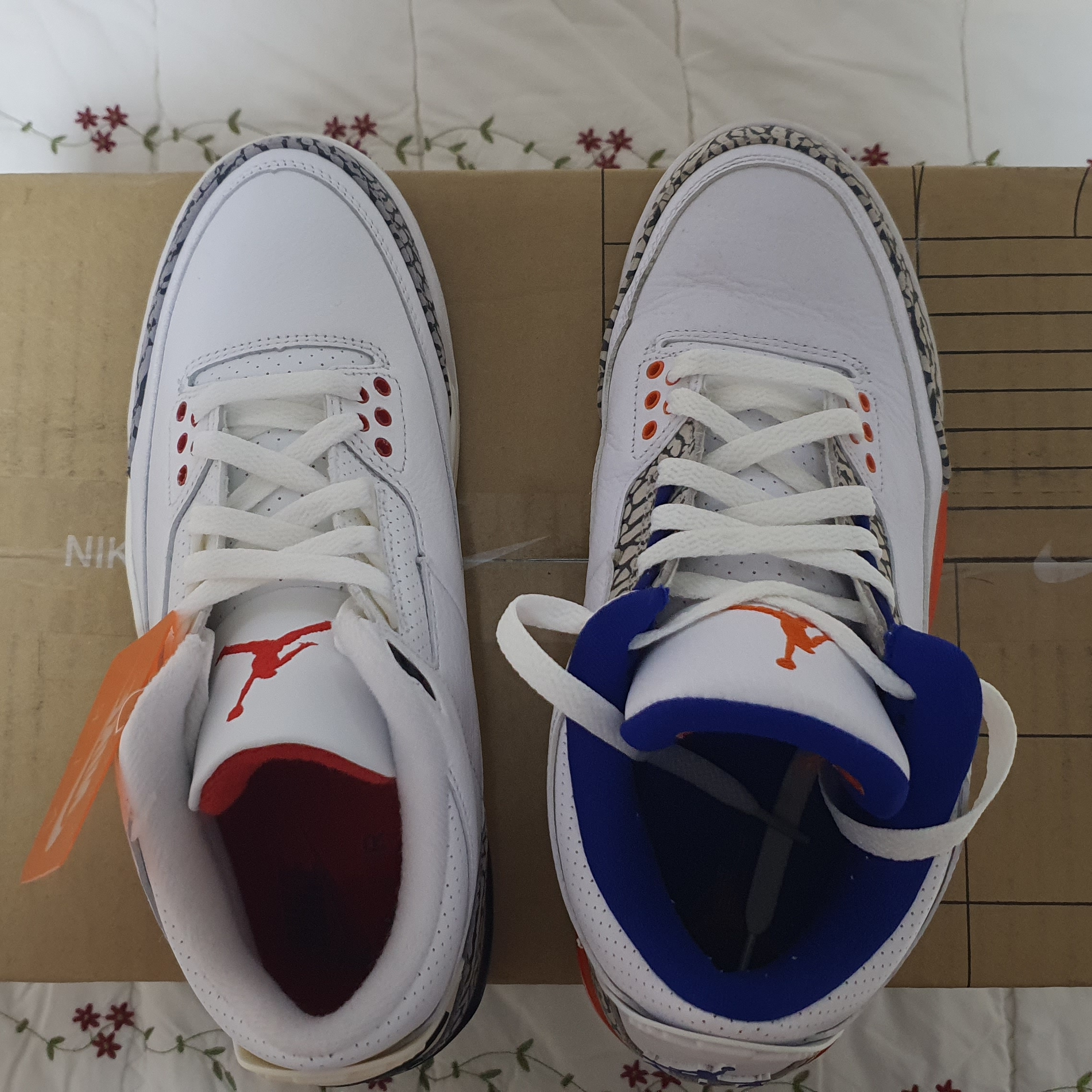 Jordan 3 Retro White Cement Reimagined, Jordan 3 Retro Knicks 착용 스타일 - 3