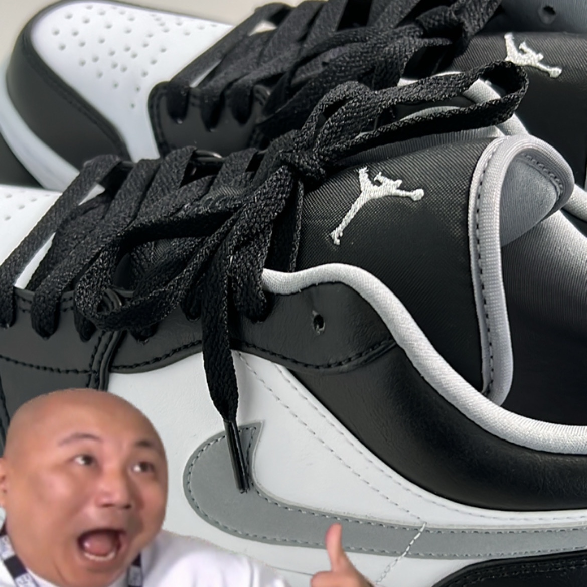 Jordan 1 Low Black Particle Grey 착용 스타일 - 1