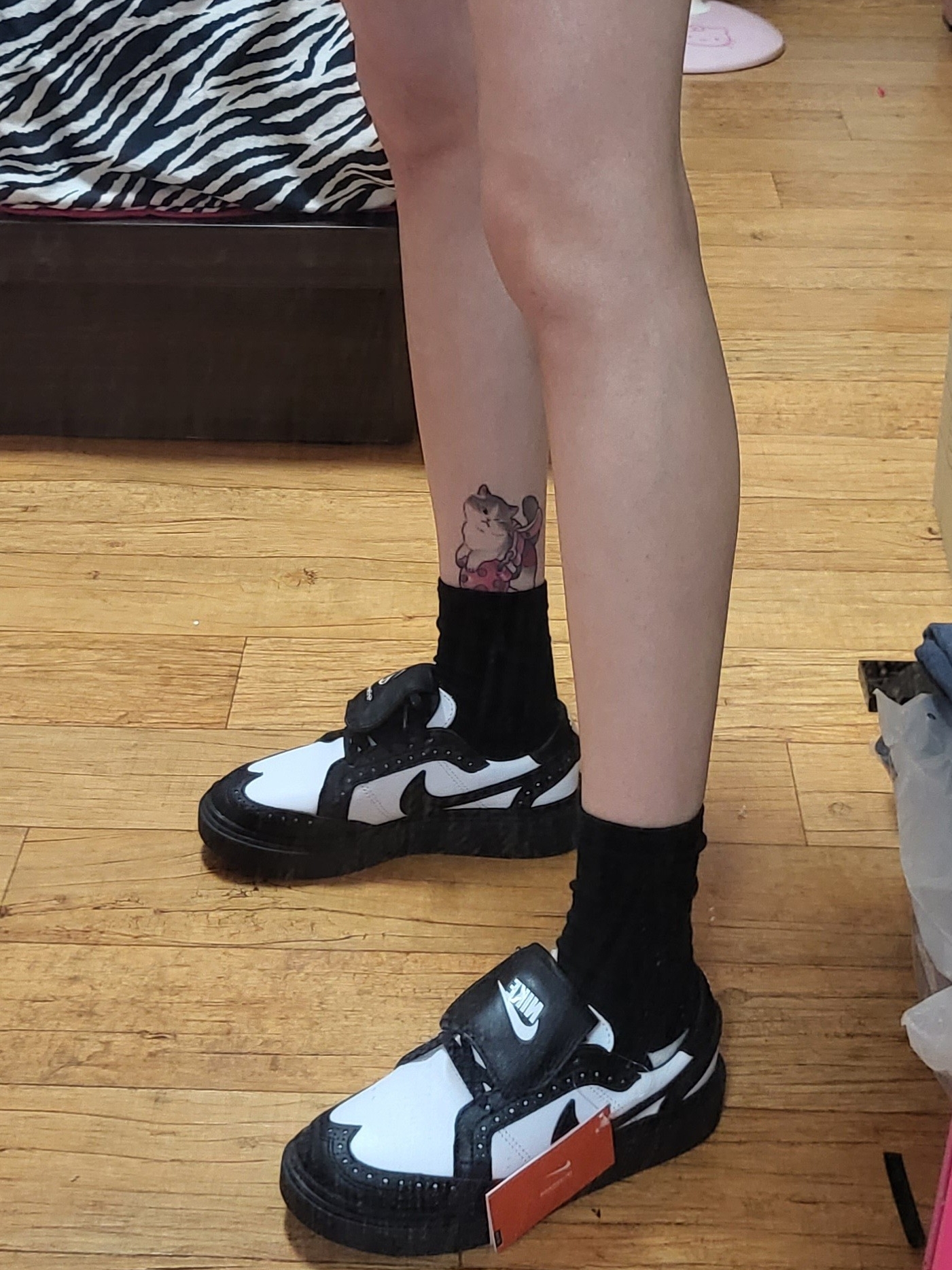 Nike x Peaceminusone Kwondo1 Black and White 착용 스타일