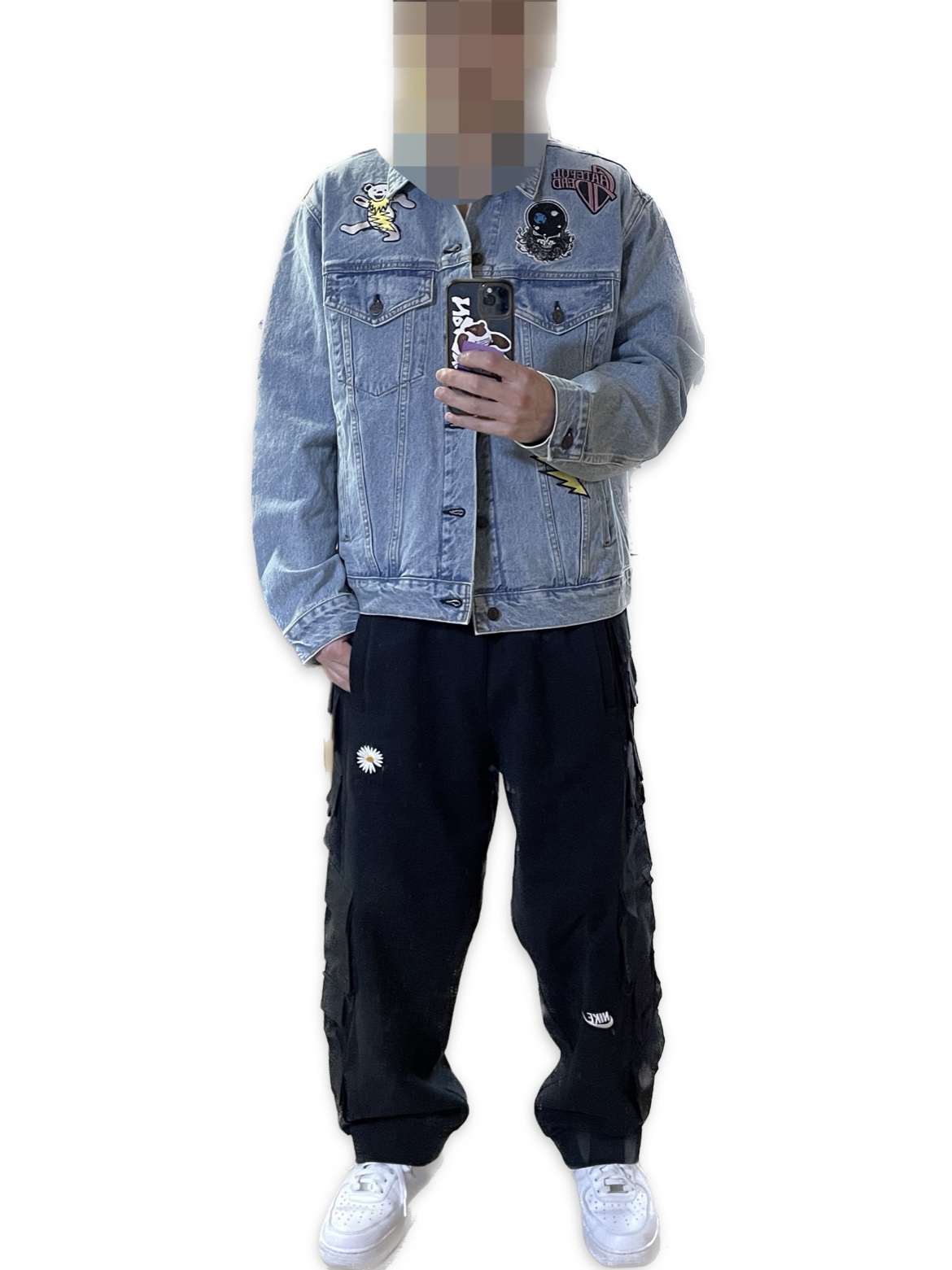 Nike x Peaceminusone Wide Pants Black (DR0096-010) 착용 스타일 - 1