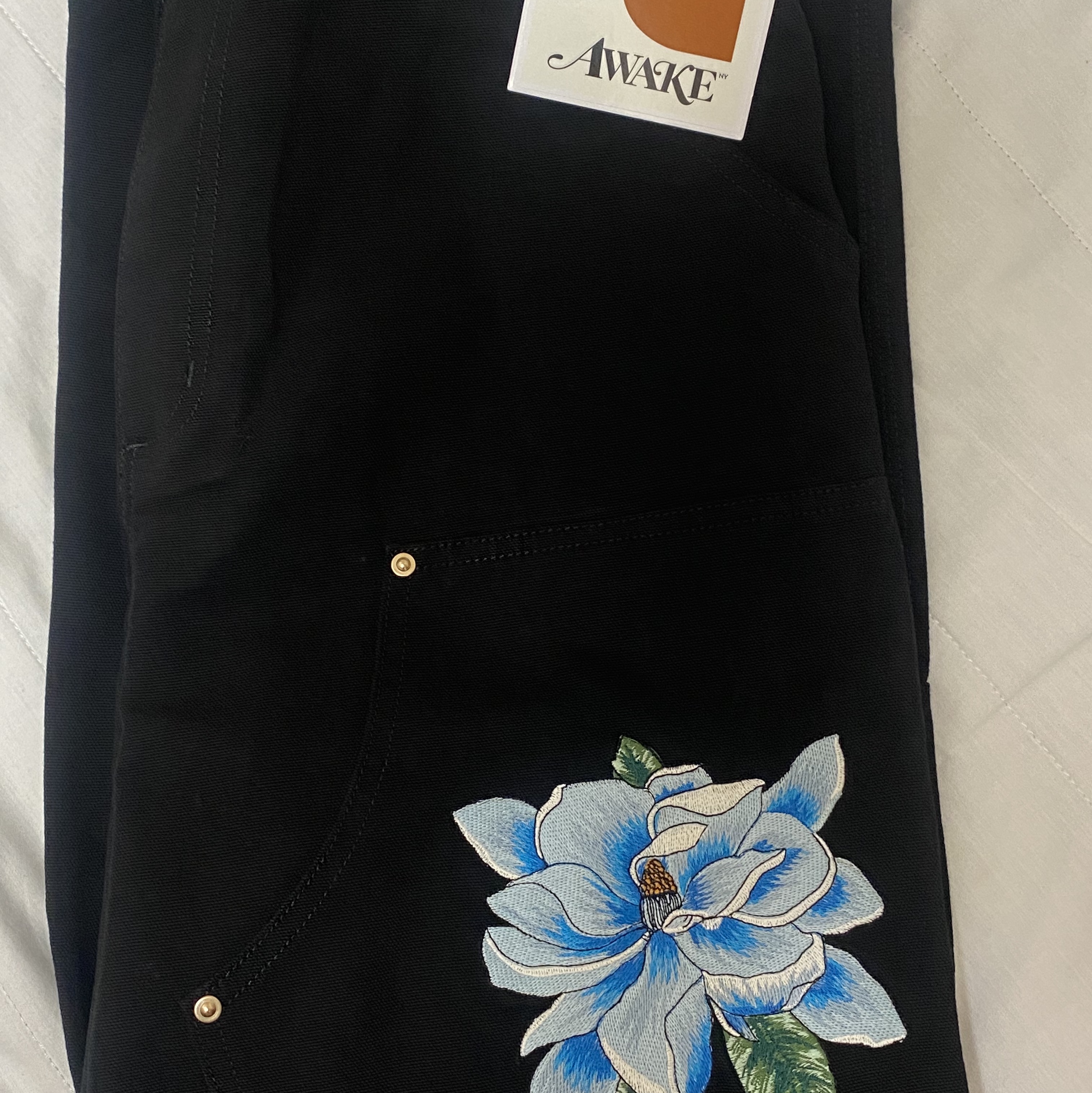 Carhartt WIP x Awake NY Double Knee Pants Black 착용 스타일