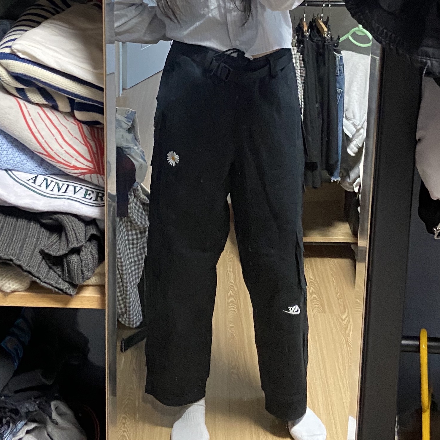 Nike x Peaceminusone Wide Pants Black (DR0096-010) 착용 스타일