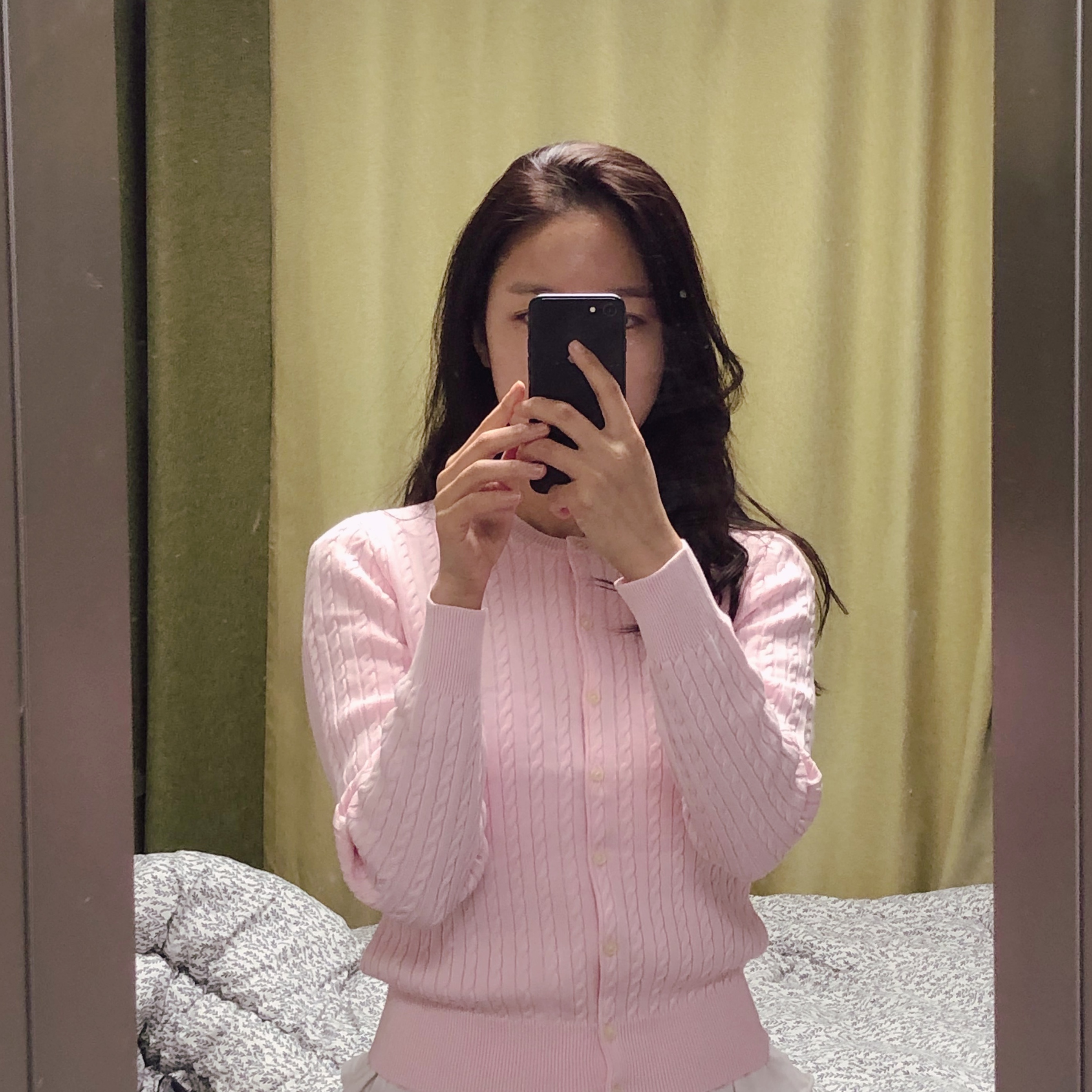 [30% 적립] Polo Ralph Lauren Children Mini Cable Cotton Cardigan Pink 착용 스타일