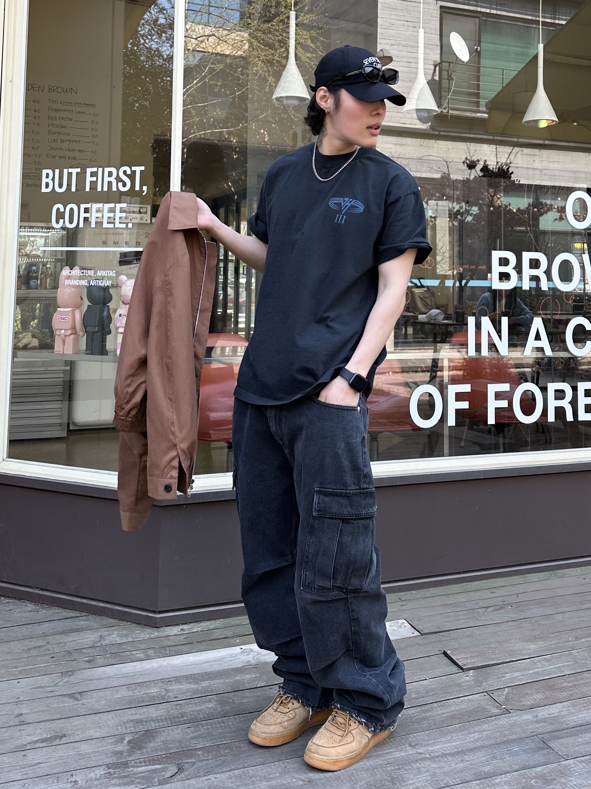 Nike Air Force 1 High '07 LV8 WB Flax 착용 스타일 - 3
