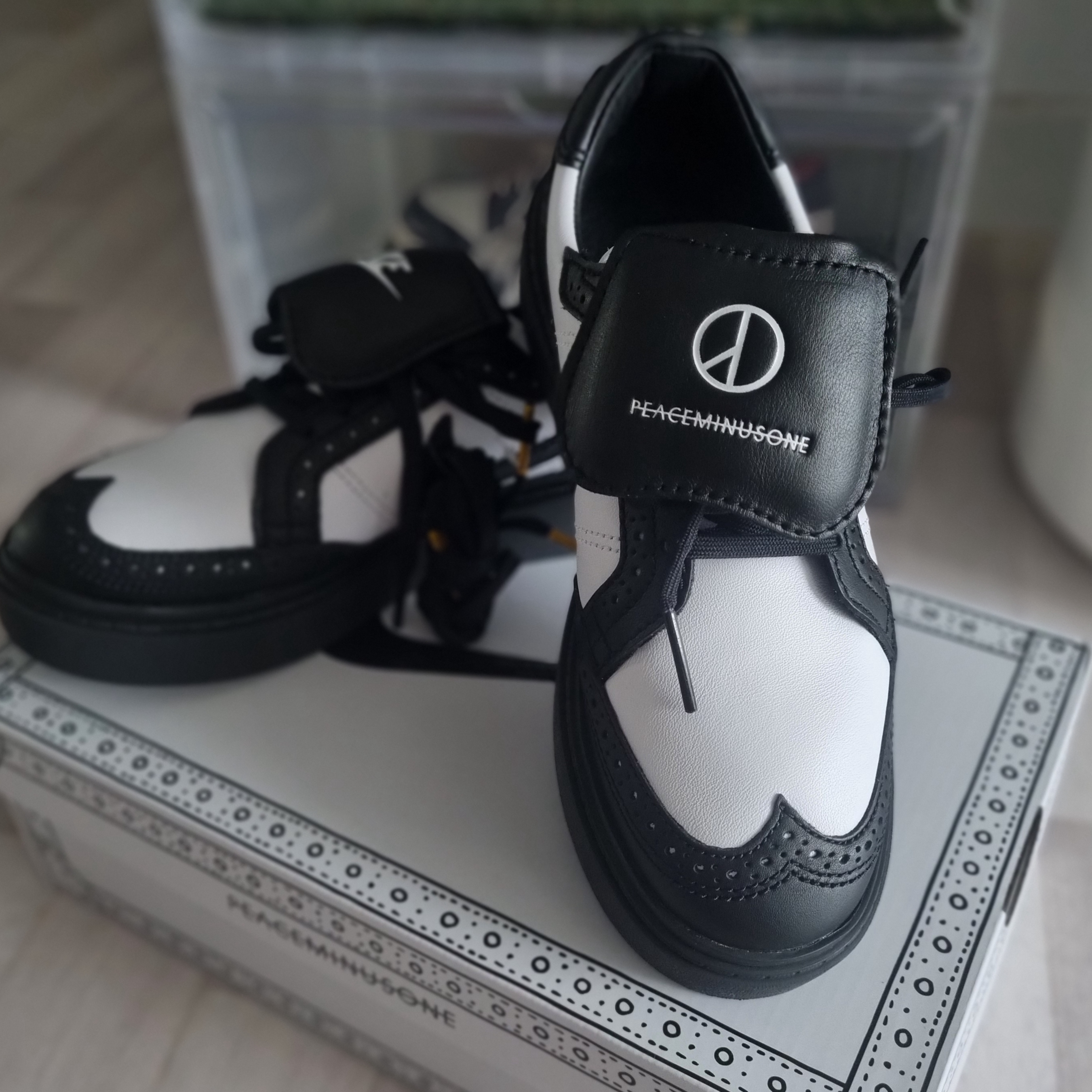 Nike x Peaceminusone Kwondo1 Black and White 착용 스타일
