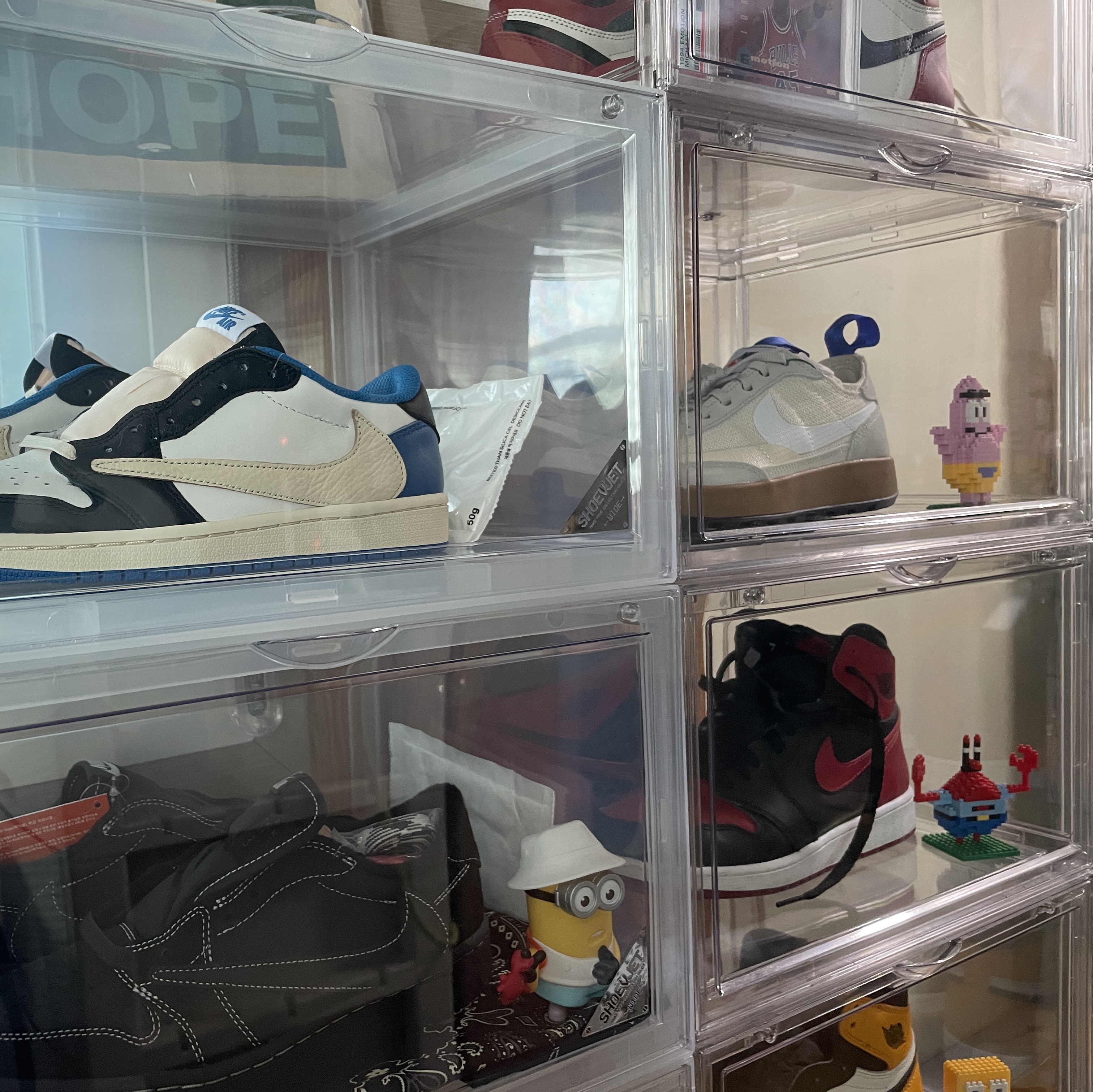 Jordan 1 x Travis Scott Retro Low OG SP Black Phantom, Jordan 1 x Travis Scott x Fragment Retro Low OG SP Military Blue 착용 스타일