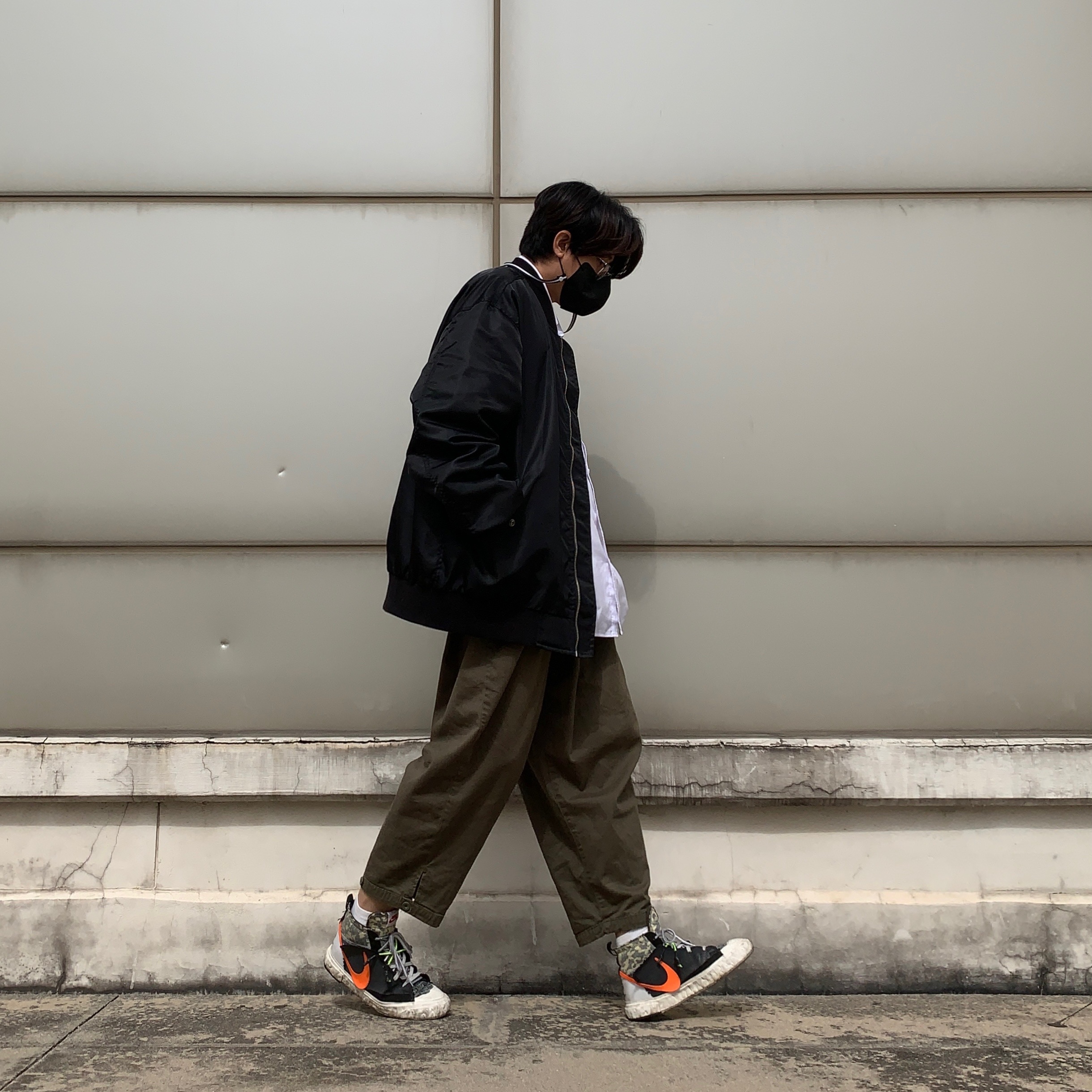 Nike x Readymade Blazer Mid Black 착용 스타일 - 1