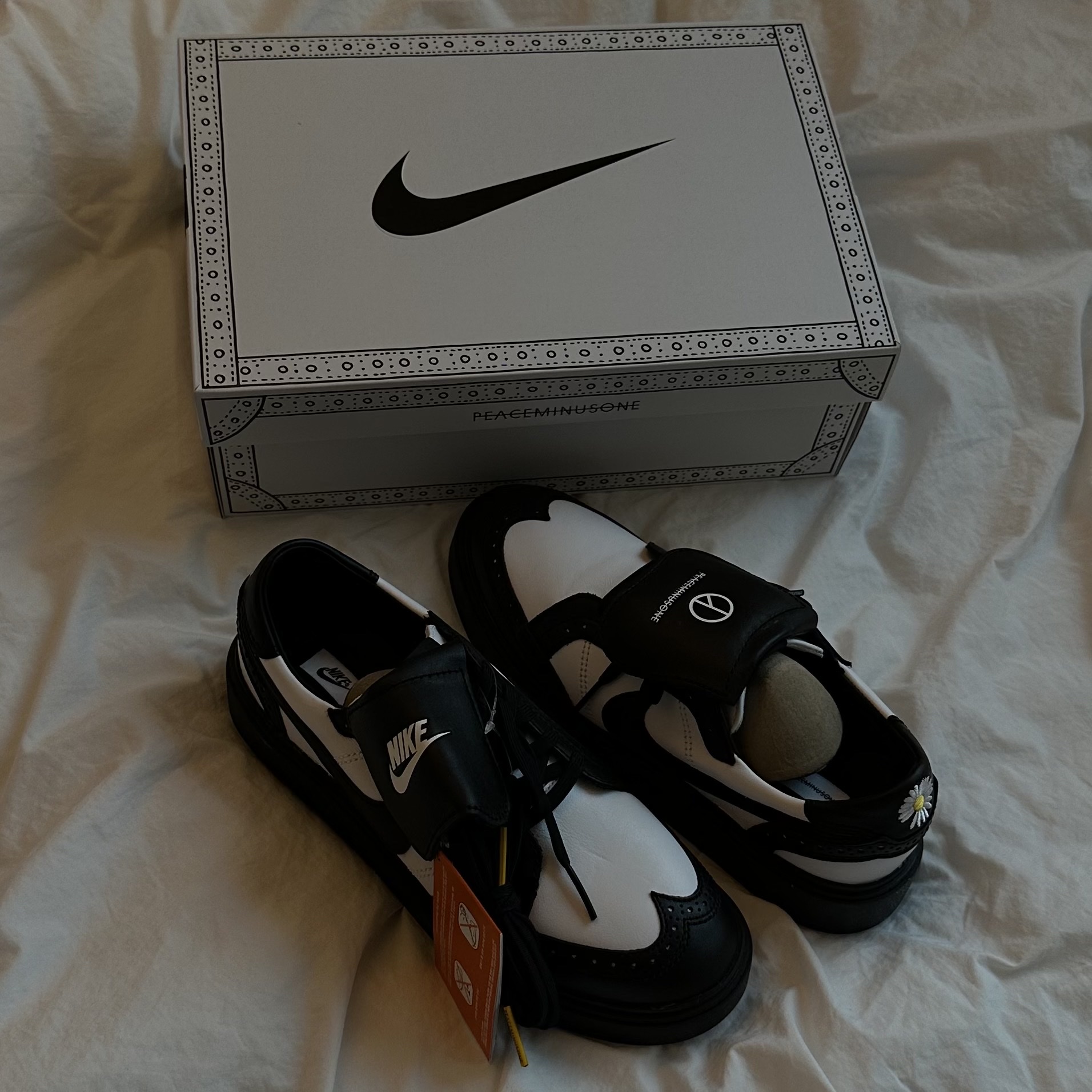Nike x Peaceminusone Kwondo1 Black and White 착용 스타일