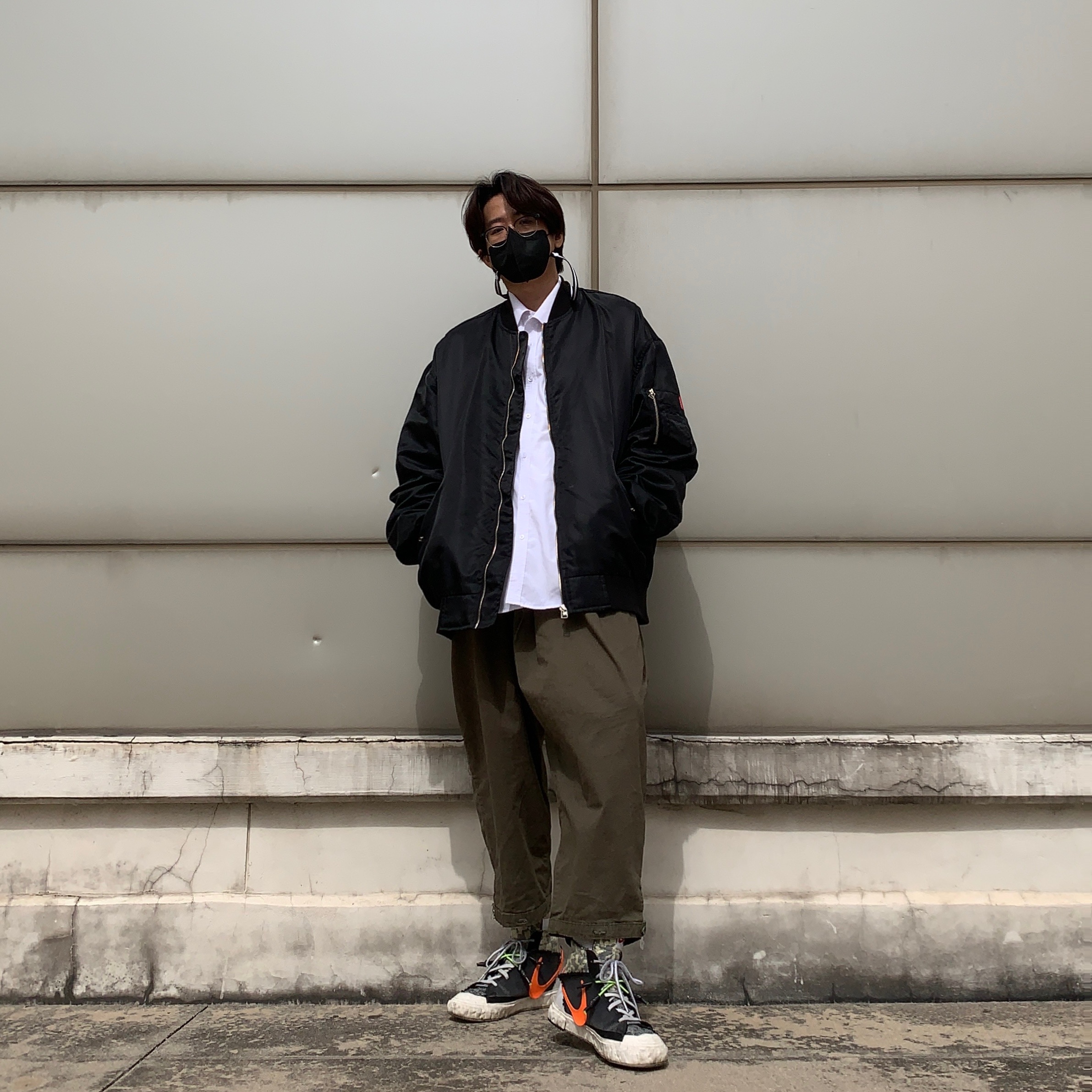 Nike x Readymade Blazer Mid Black 착용 스타일 - 2