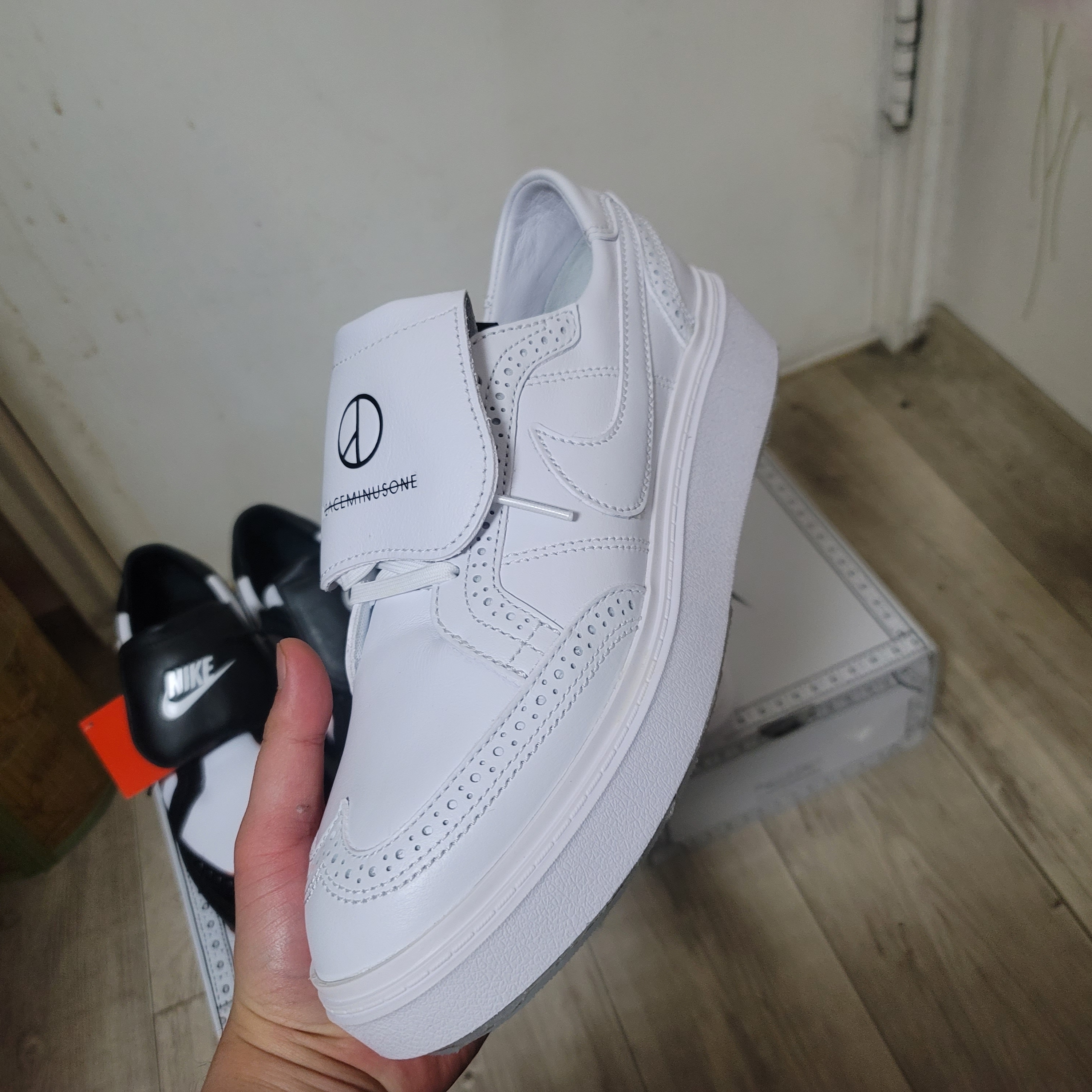 Nike x Peaceminusone Kwondo1 Black and White, Nike x Peaceminusone Kwondo1 White 착용 스타일 - 2