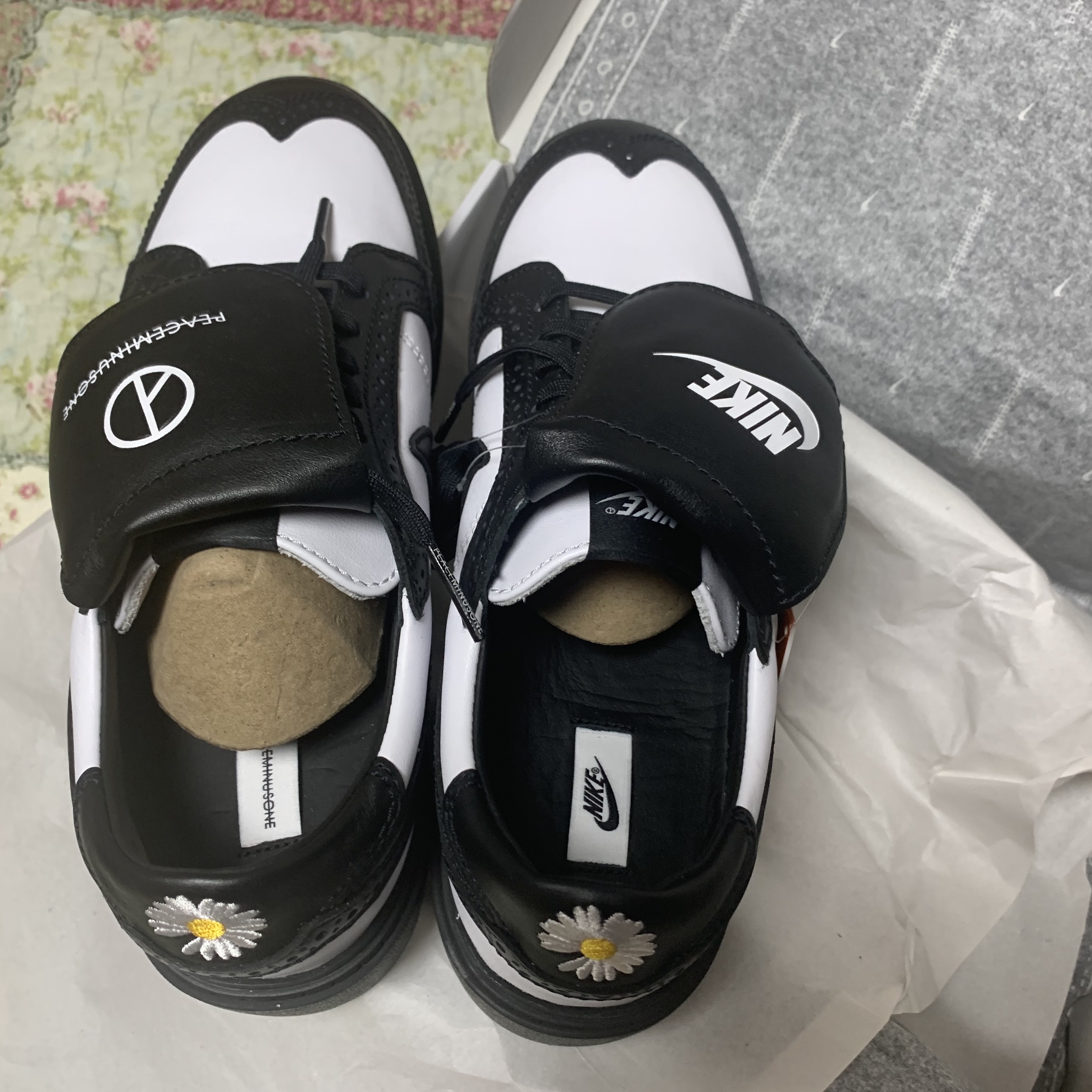 Nike x Peaceminusone Kwondo1 Black and White 착용 스타일 - 1