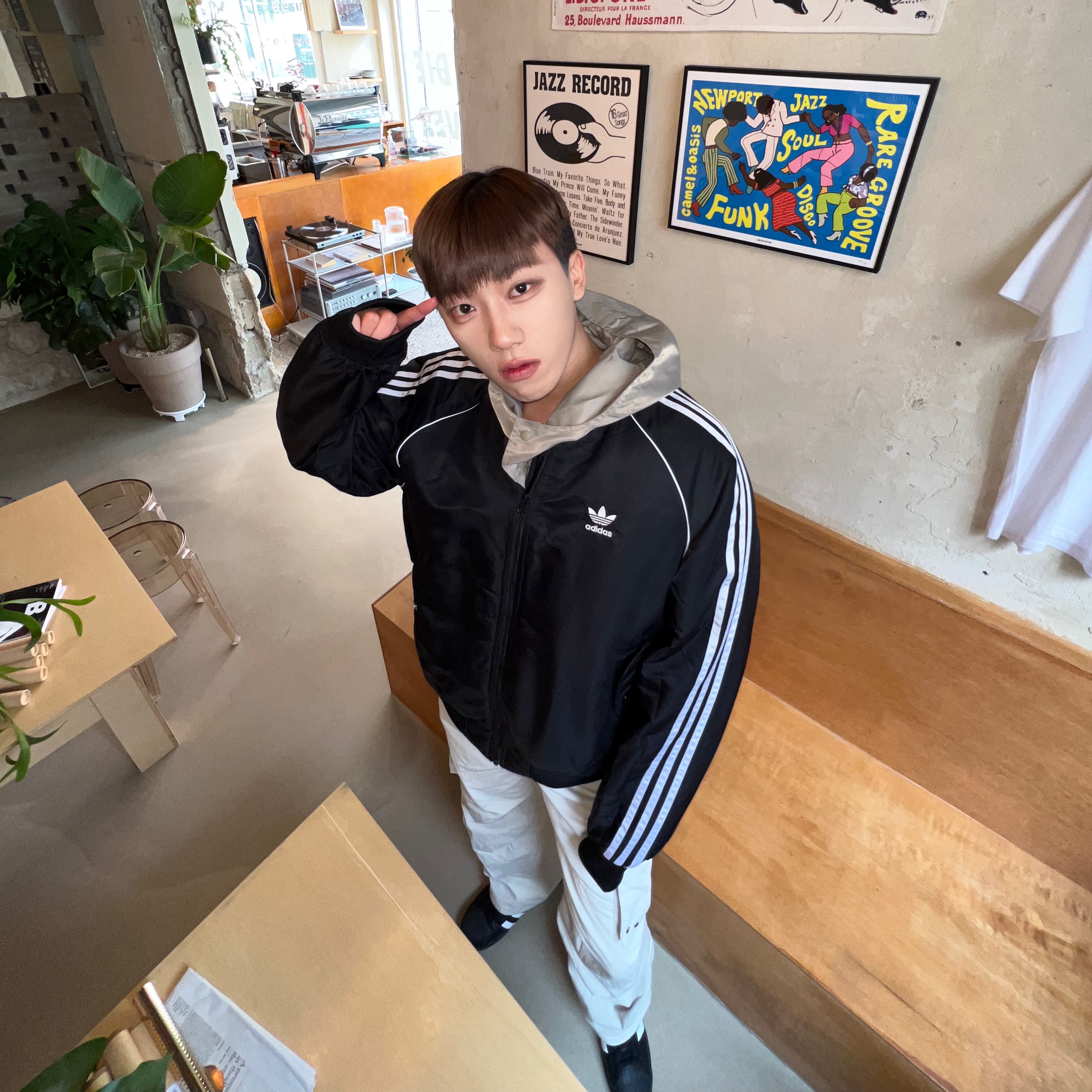 Adidas Originals Quilted Superstar Bomber Jacket Black - KR Sizing 착용 스타일 - 2