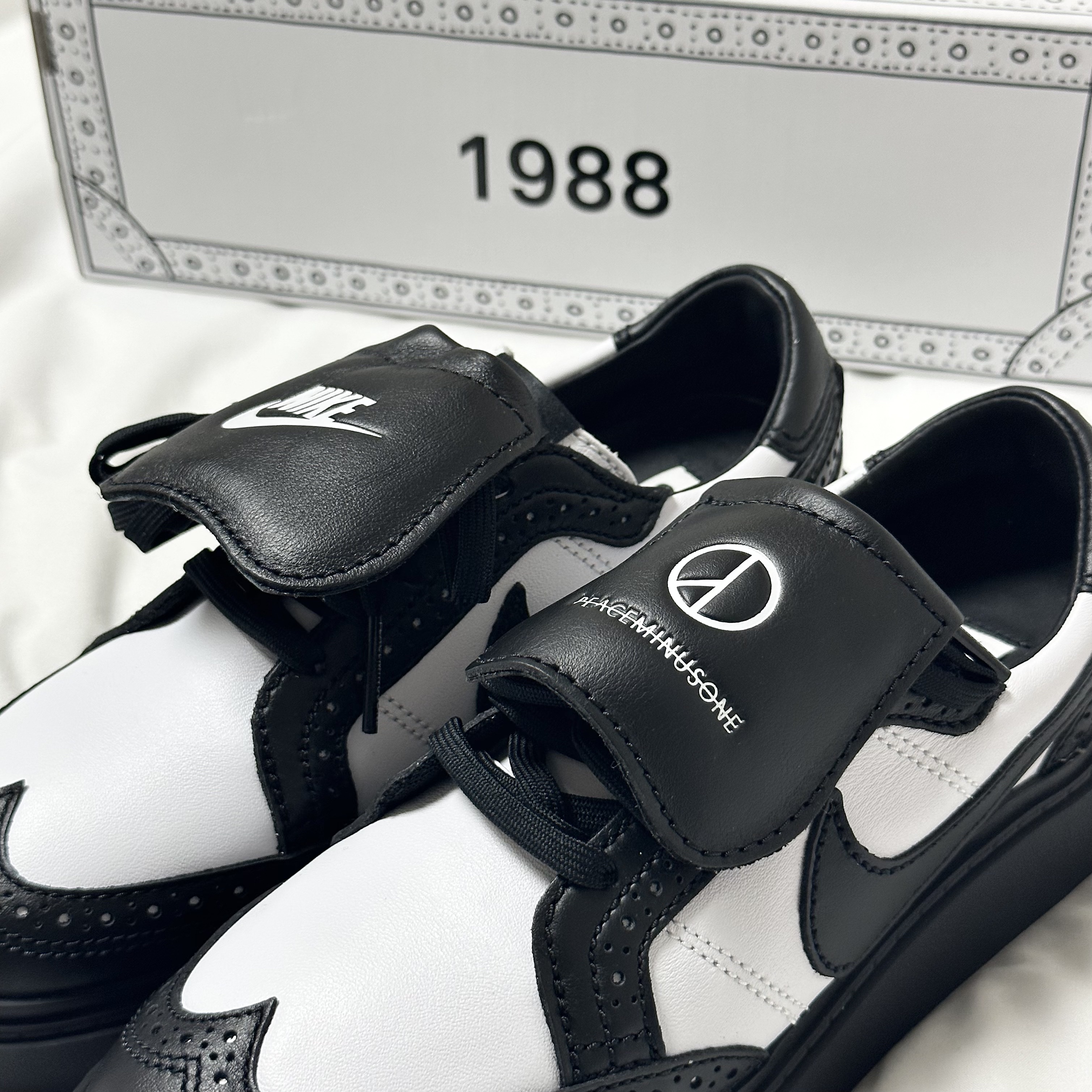 Nike x Peaceminusone Kwondo1 Black and White 착용 스타일 - 2