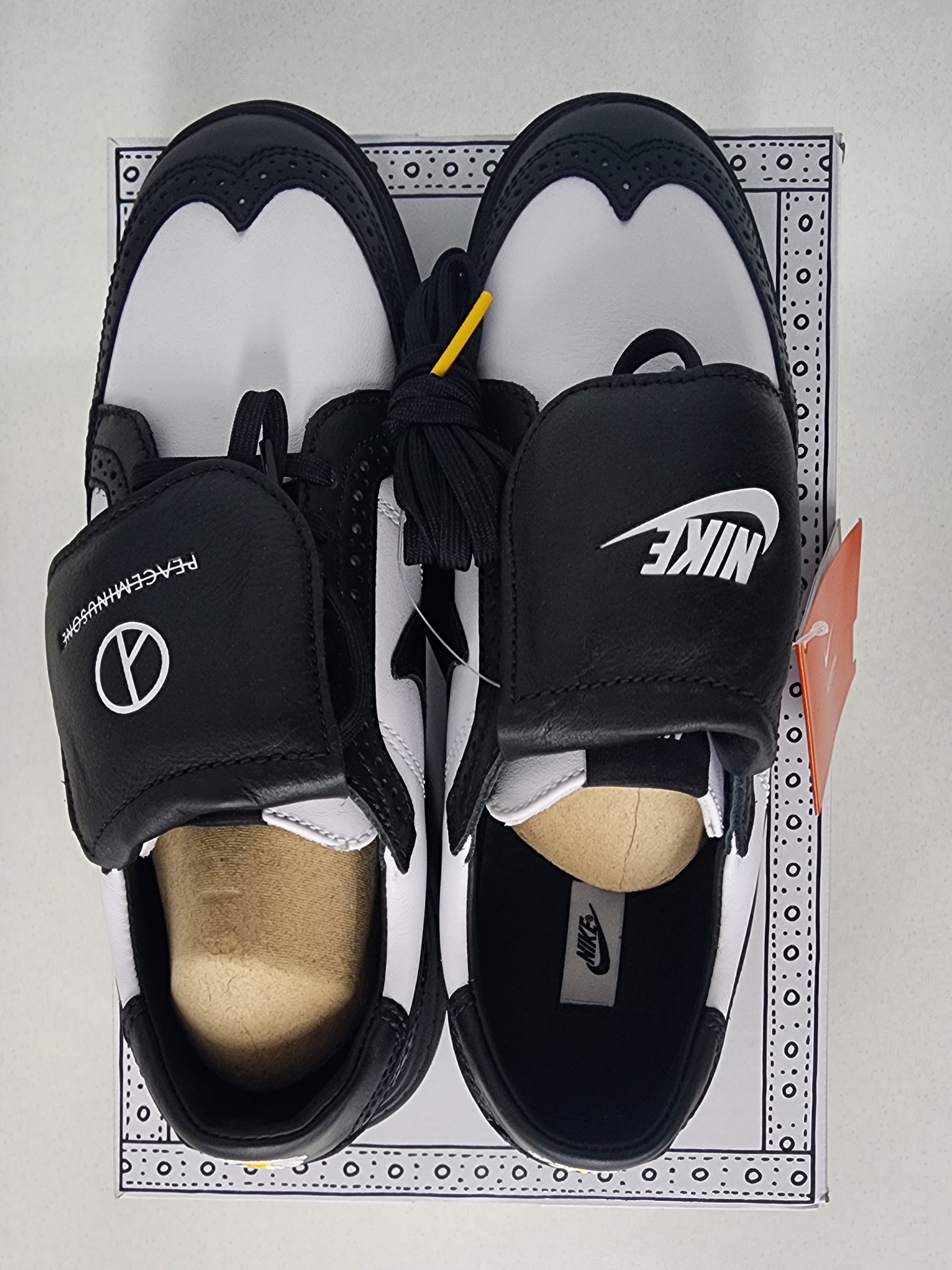 Nike x Peaceminusone Kwondo1 Black and White 착용 스타일 - 2