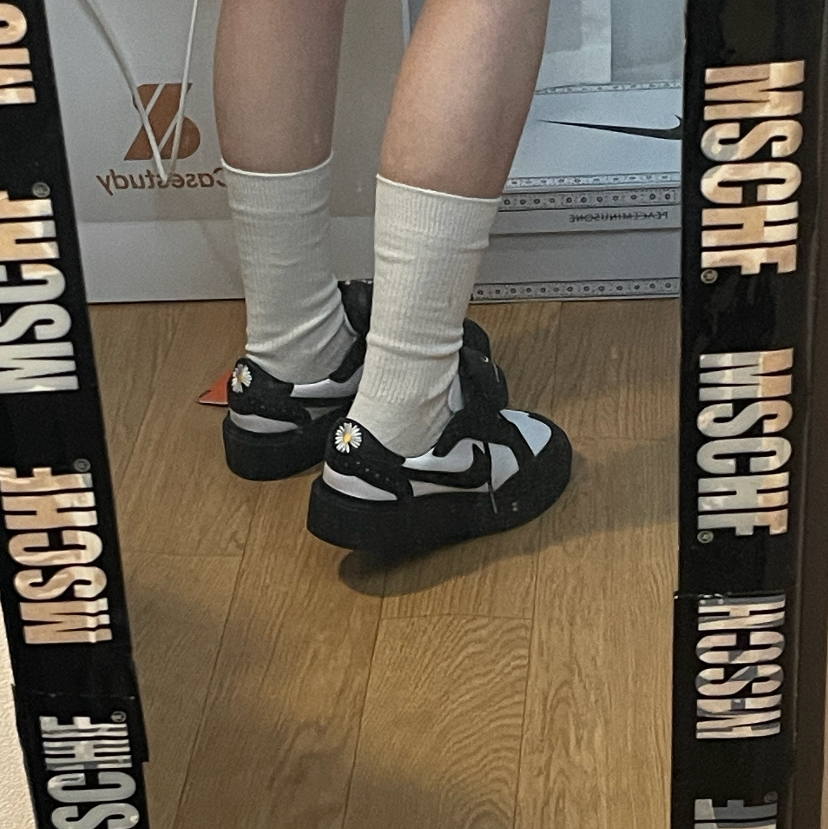 Nike x Peaceminusone Kwondo1 Black and White 착용 스타일