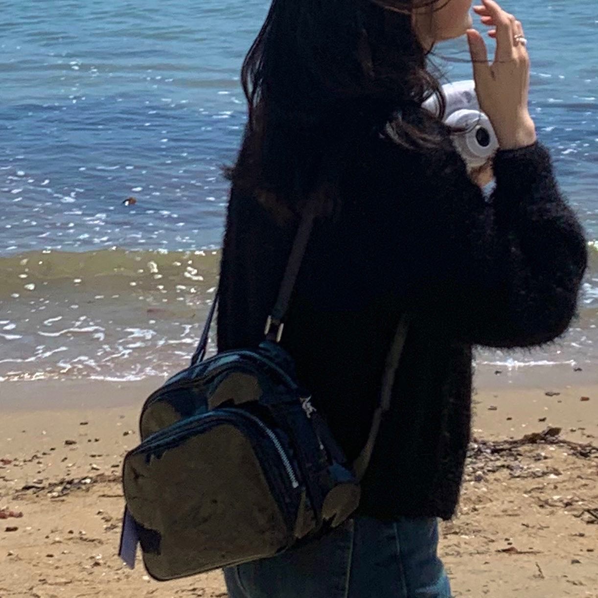 Nieeh Women Turtle Bag Black 착용 스타일