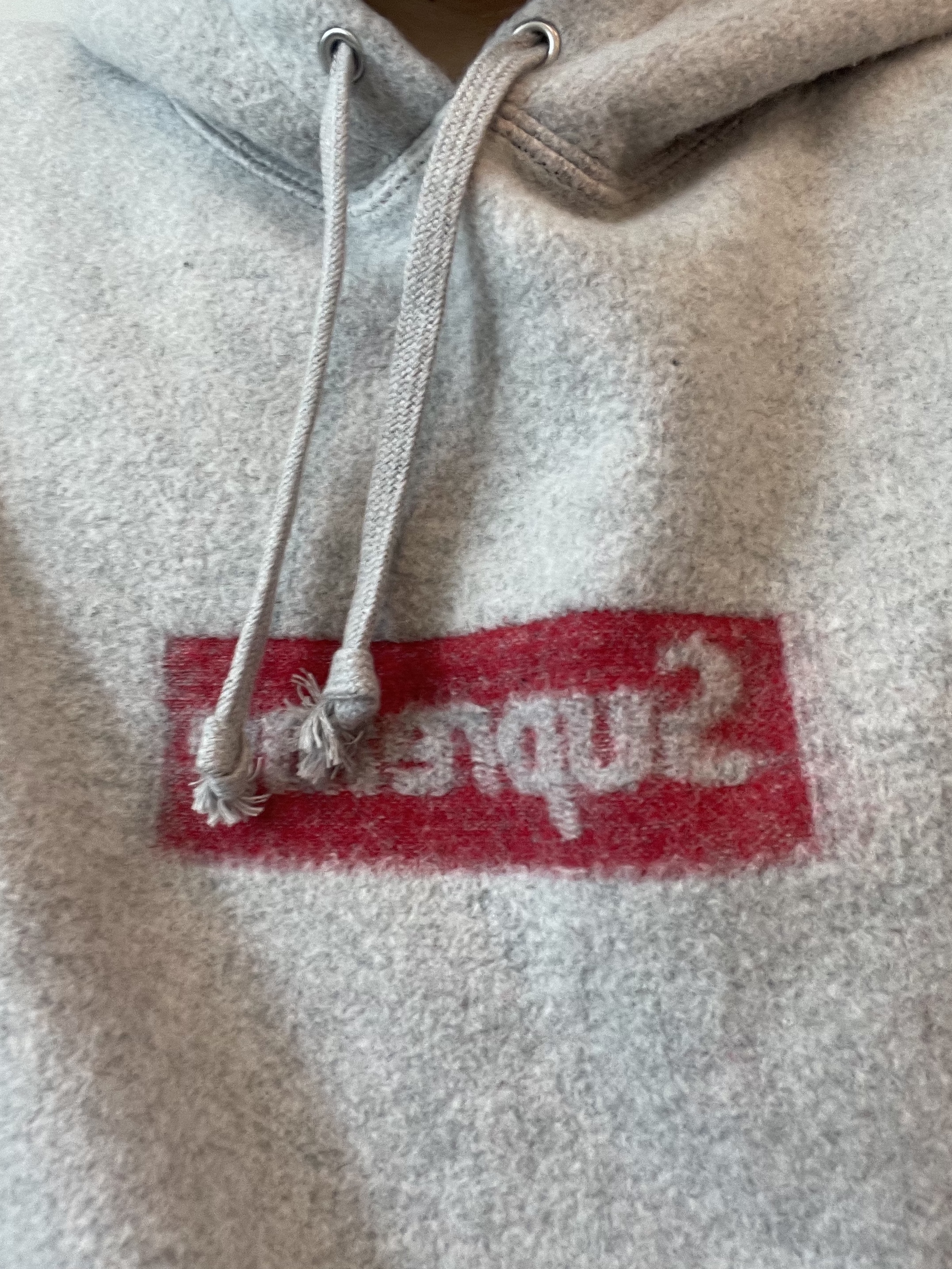 Supreme Inside Out Box Logo Hooded Sweatshirt Heather Grey - 23SS 착용 스타일 - 2