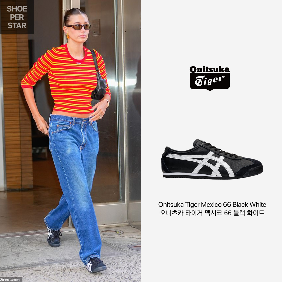 Onitsuka Tiger Mexico 66 Black White 착용 스타일 - 1