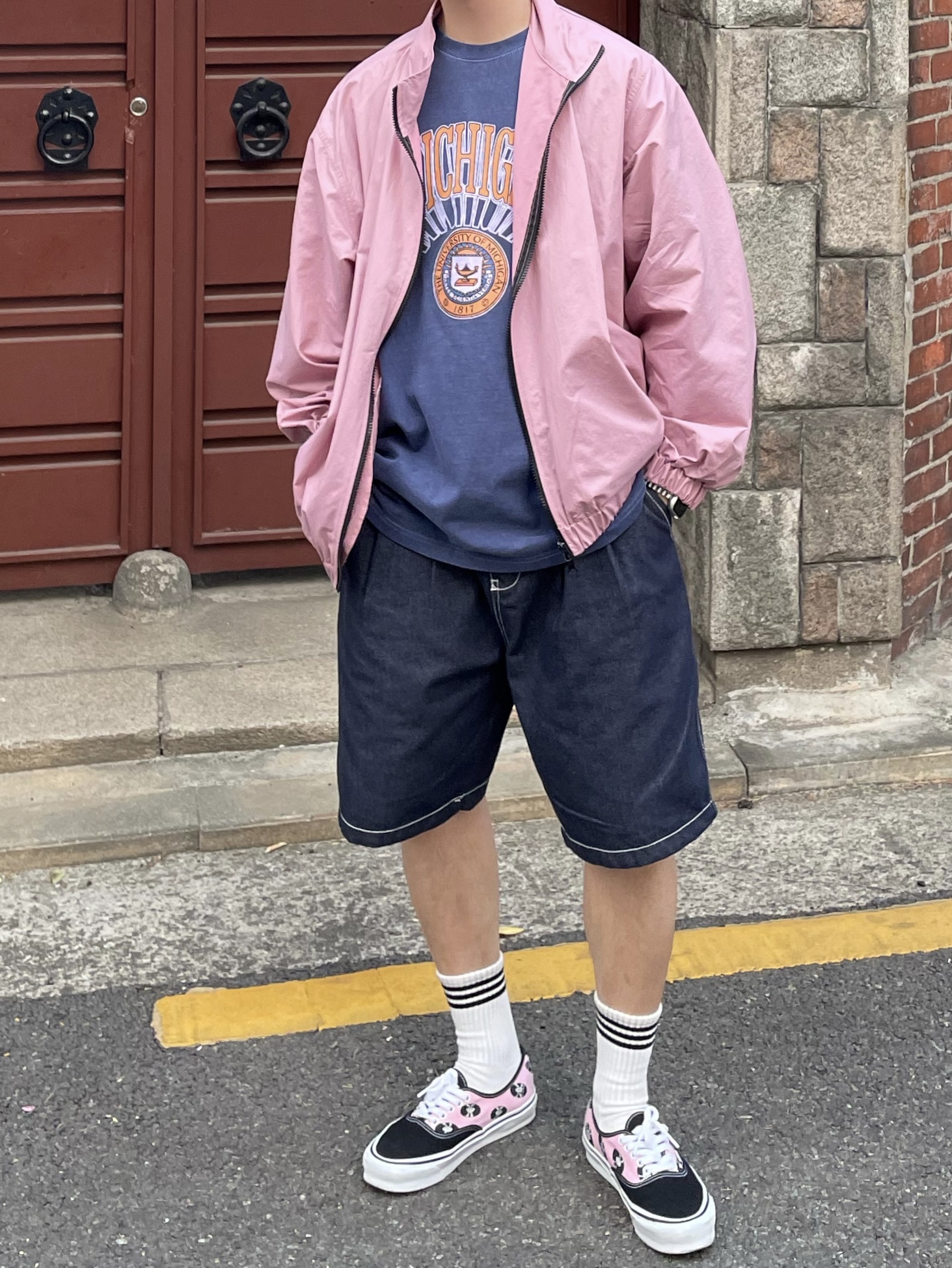 Vans Vault x Wacko Maria OG Authentic LX Pink 착용 스타일 - 2