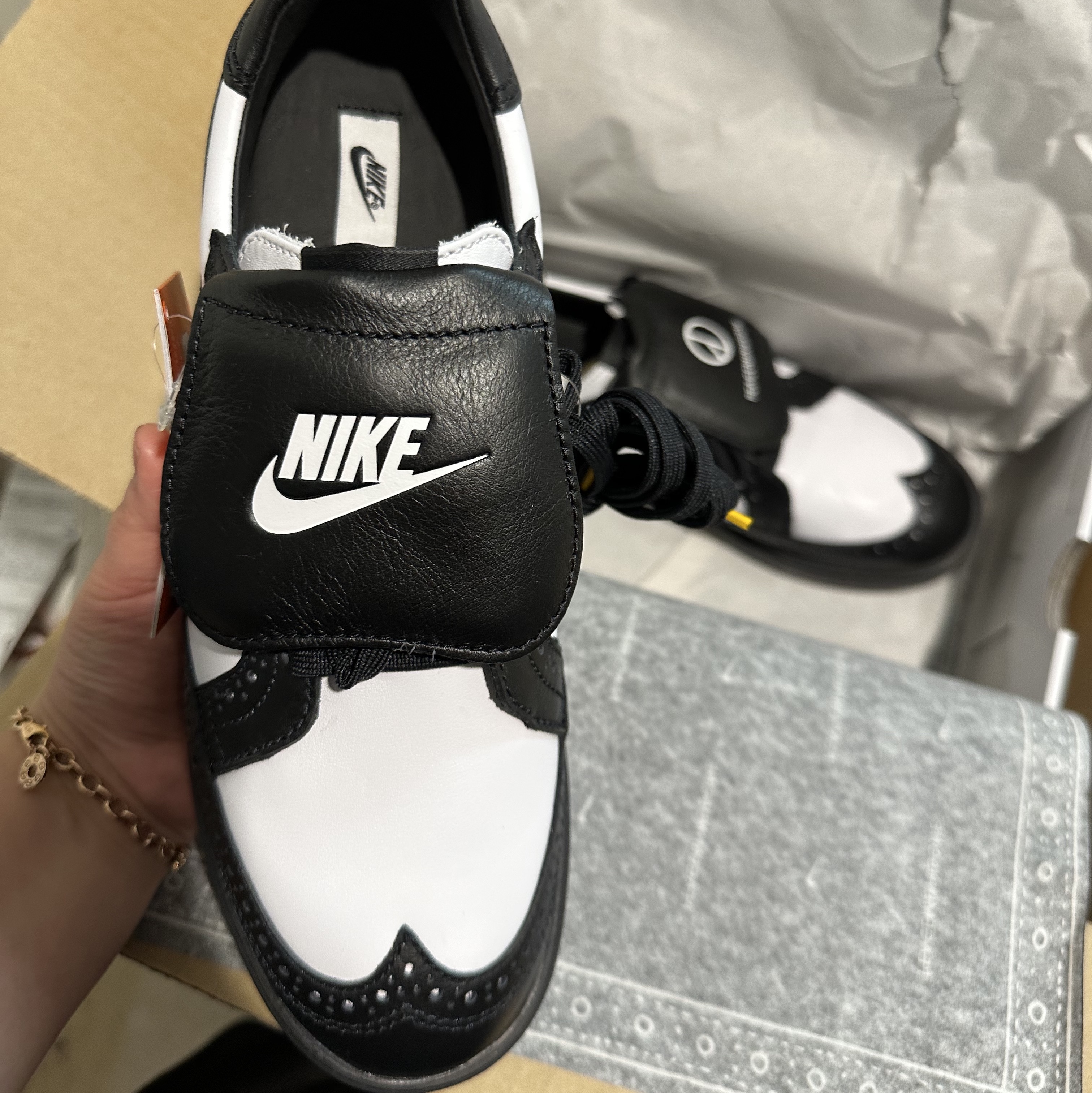 Nike x Peaceminusone Kwondo1 Black and White 착용 스타일