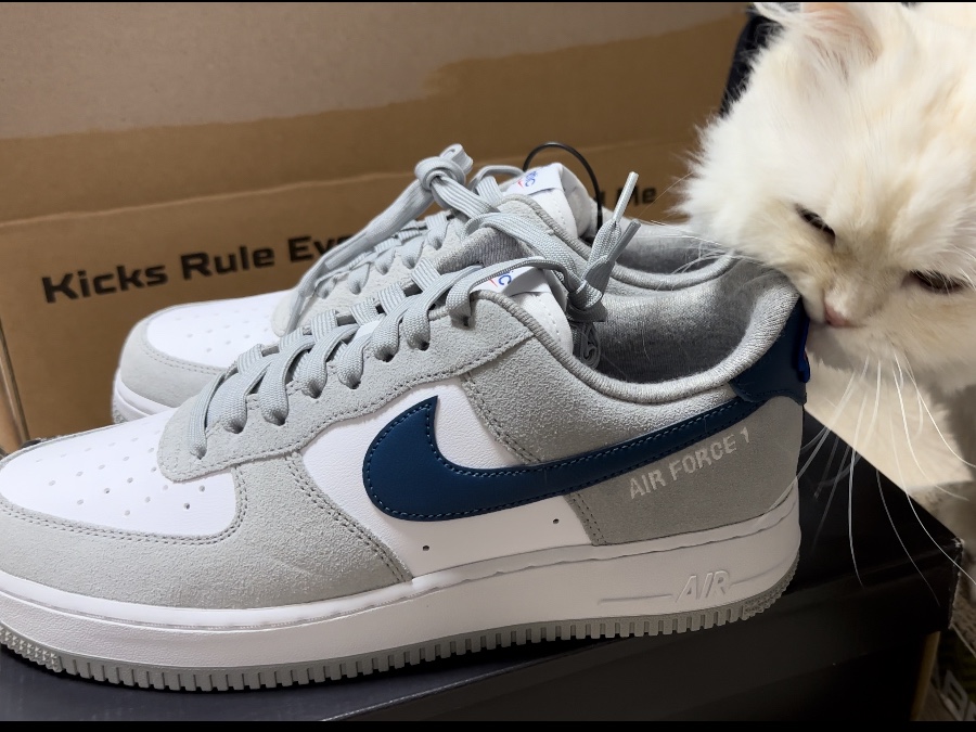 Nike Air Force 1 '07 LV8 Athletic Club Light Smoke Grey Marina 착용 스타일 - 1