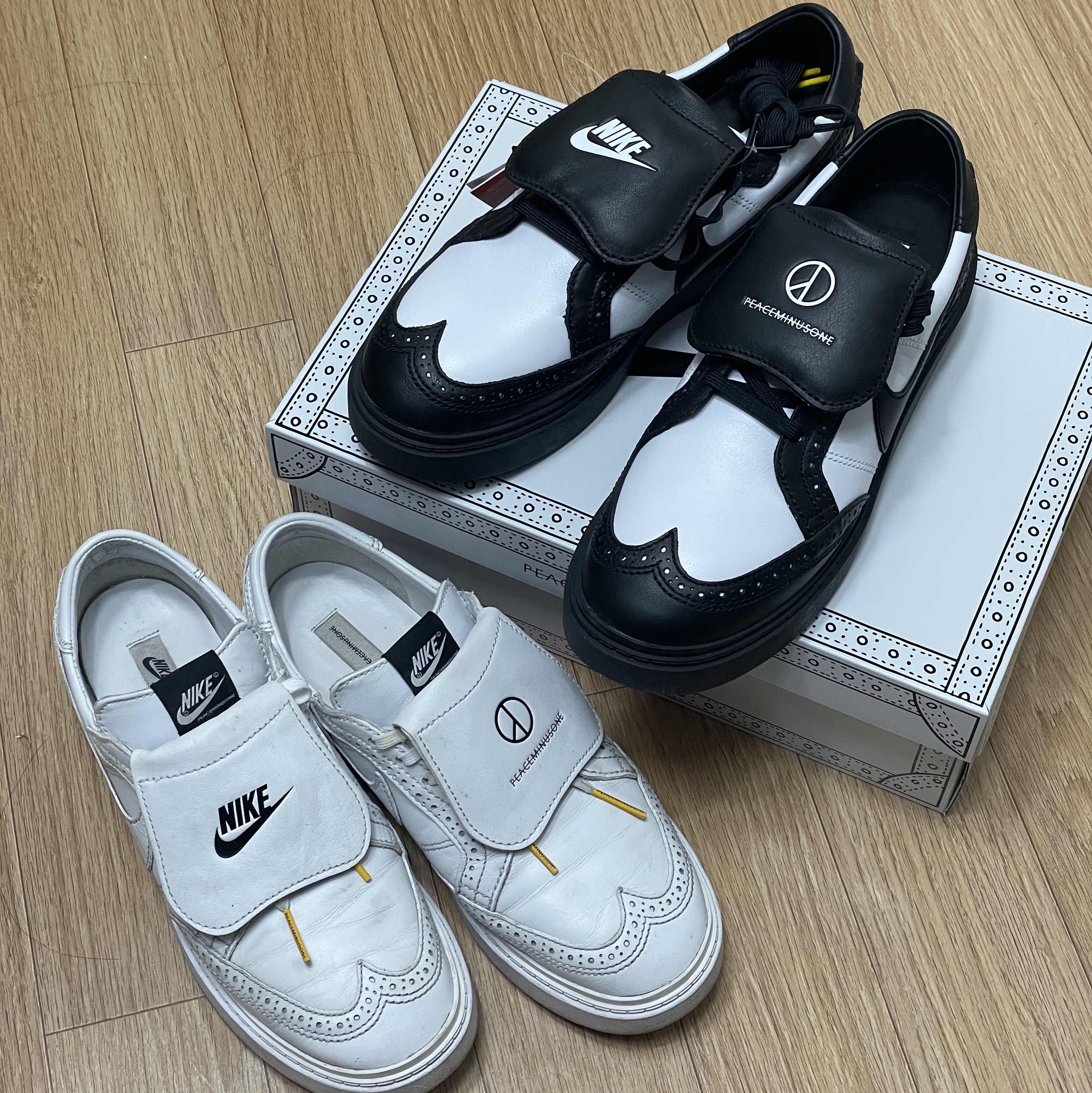 Nike x Peaceminusone Kwondo1 Black and White, Nike x Peaceminusone Kwondo1 White 착용 스타일