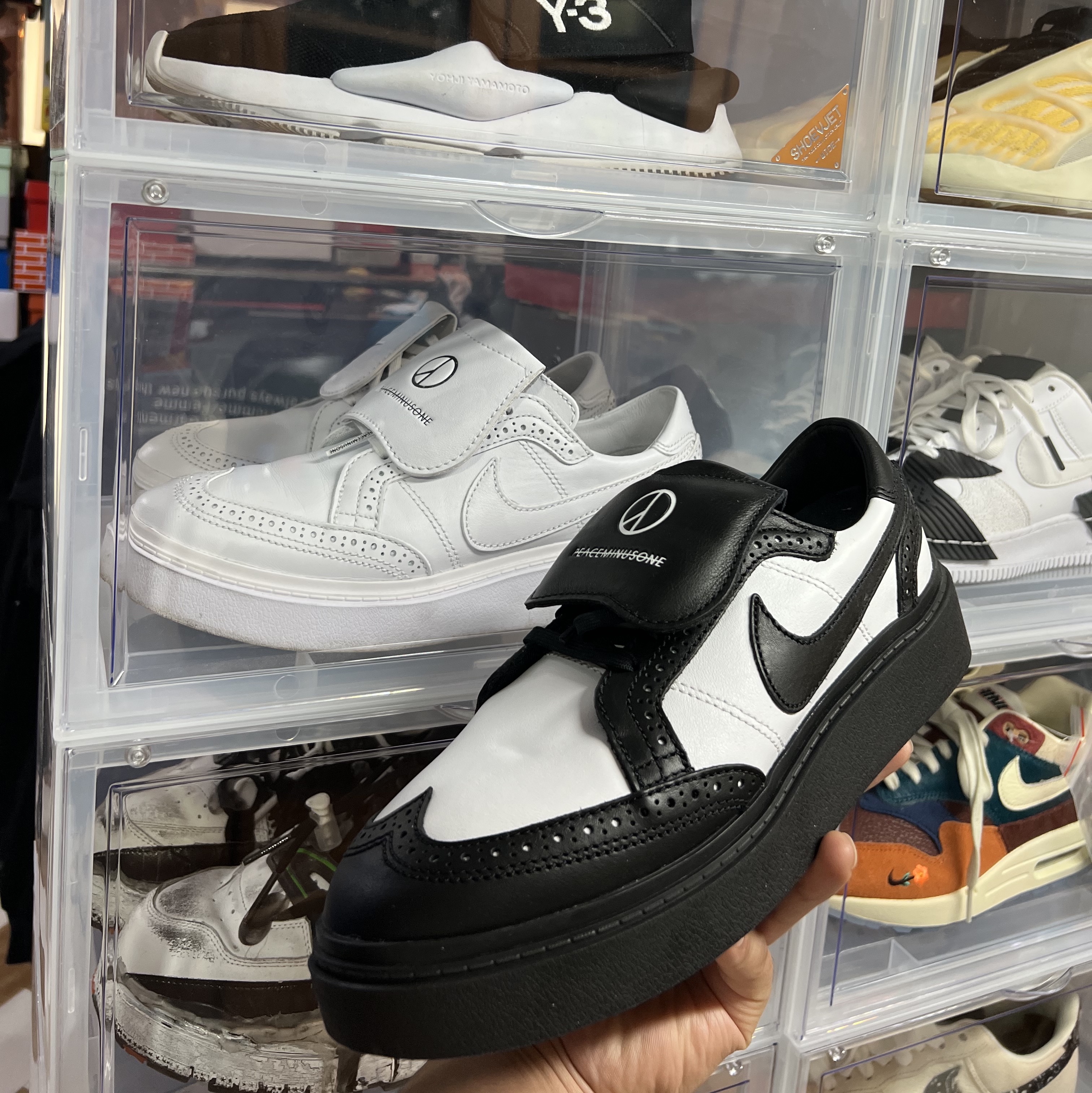 Nike x Peaceminusone Kwondo1 Black and White, Nike x Peaceminusone Kwondo1 White 착용 스타일