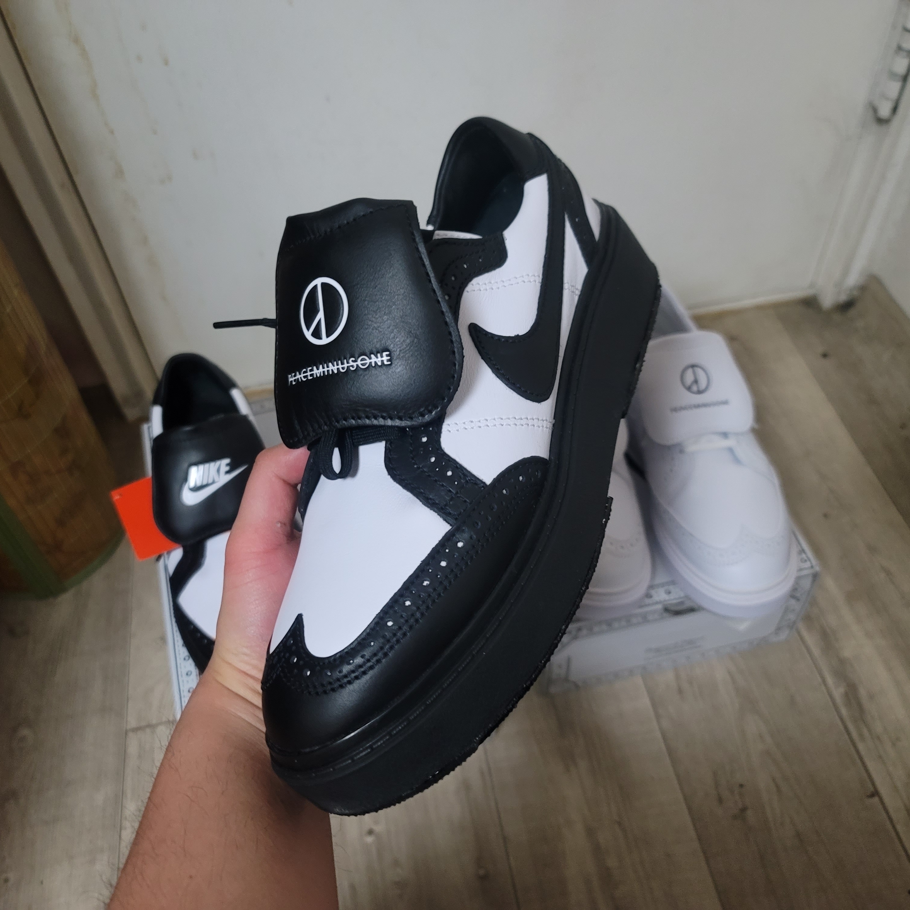 Nike x Peaceminusone Kwondo1 Black and White, Nike x Peaceminusone Kwondo1 White 착용 스타일 - 1
